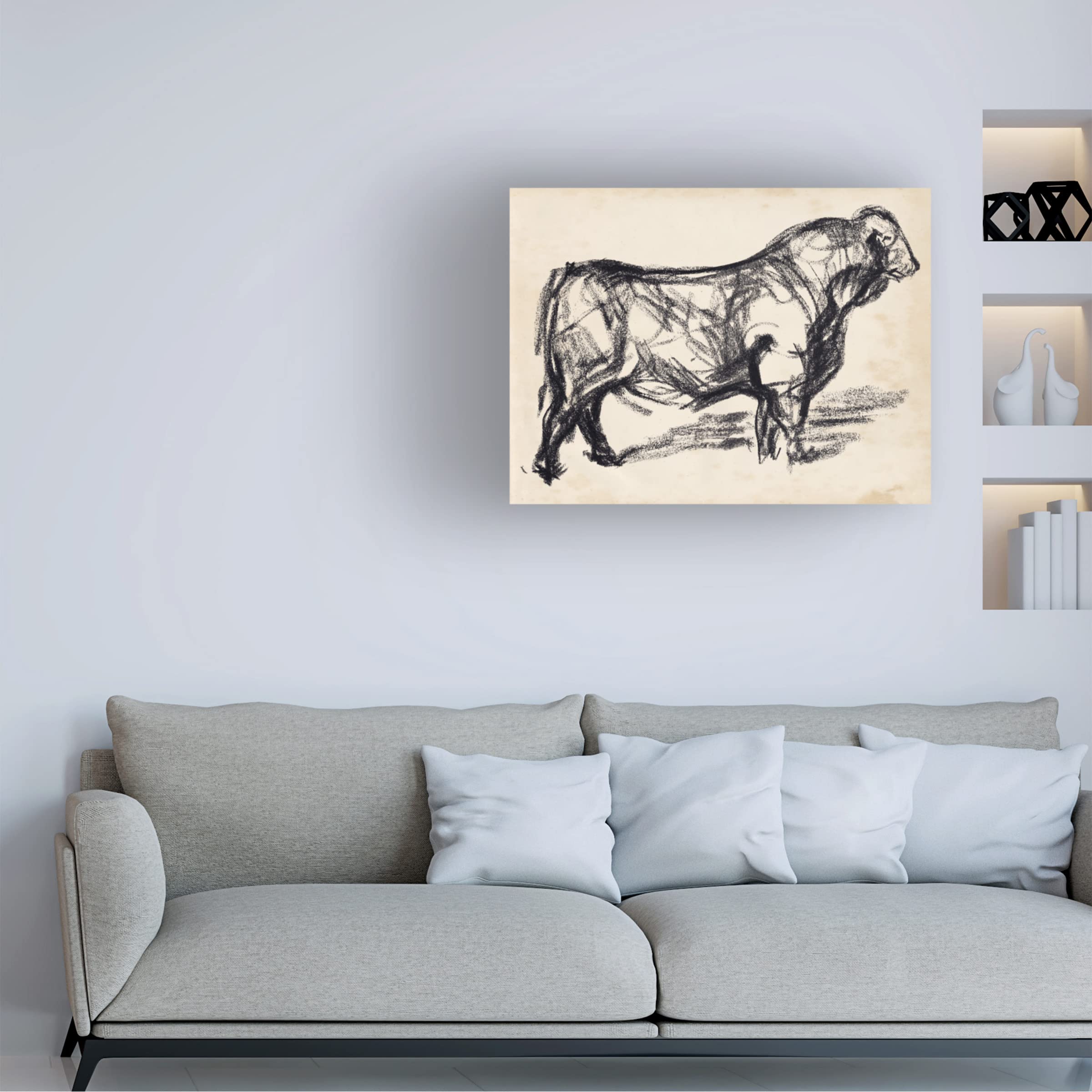 Trademark Fine Art 'Black Angus I' Canvas Art by Jennifer Paxton Parker - Modern Farmhouse Wall Decor for Living Room, Bedroom & Office