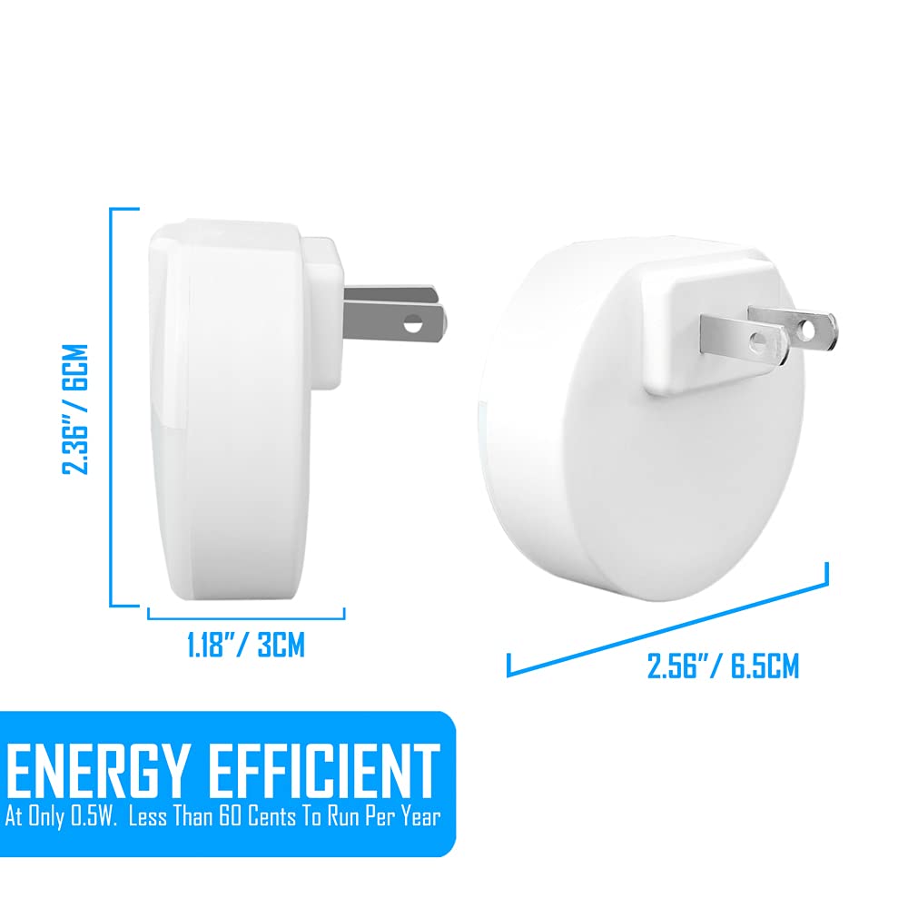 AULTRA LED Night Light 6-Pack - Auto On/Off for Bedroom, Bathroom & Kitchen