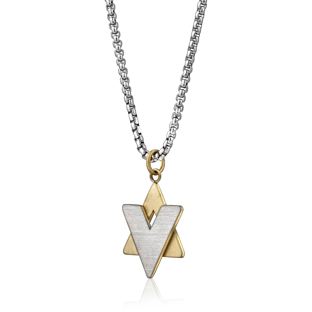 Overlap Star of David Pendant Necklace - Elegant Jewish Jewelry for Men & Women - Perfect for Hanukkah, Bar Mitzvah & Religious Occasions