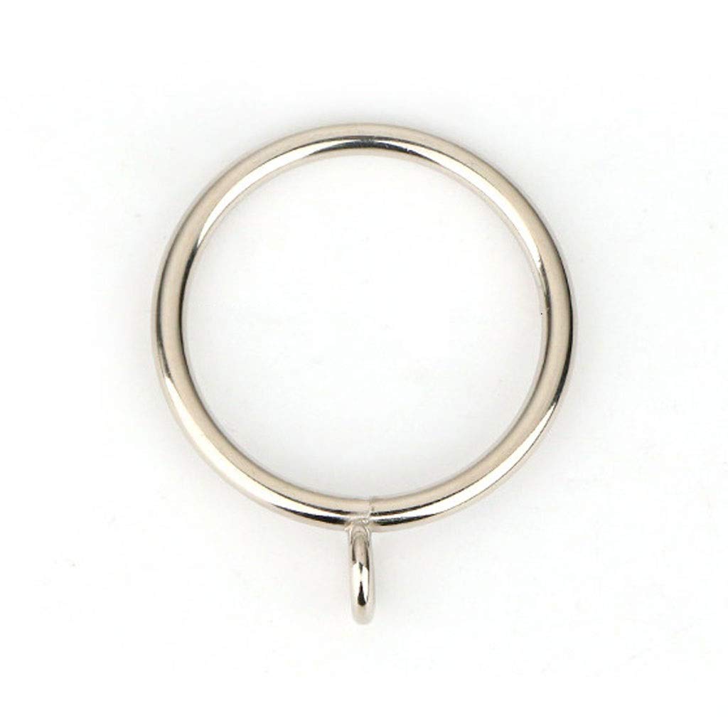 1.8-Inch Inner Diameter Metal Curtain Rings - Set of 30 Silver Eyelet Drapery Rings (45mm) for Window Drapes, Sheer Curtains & Home Decor
