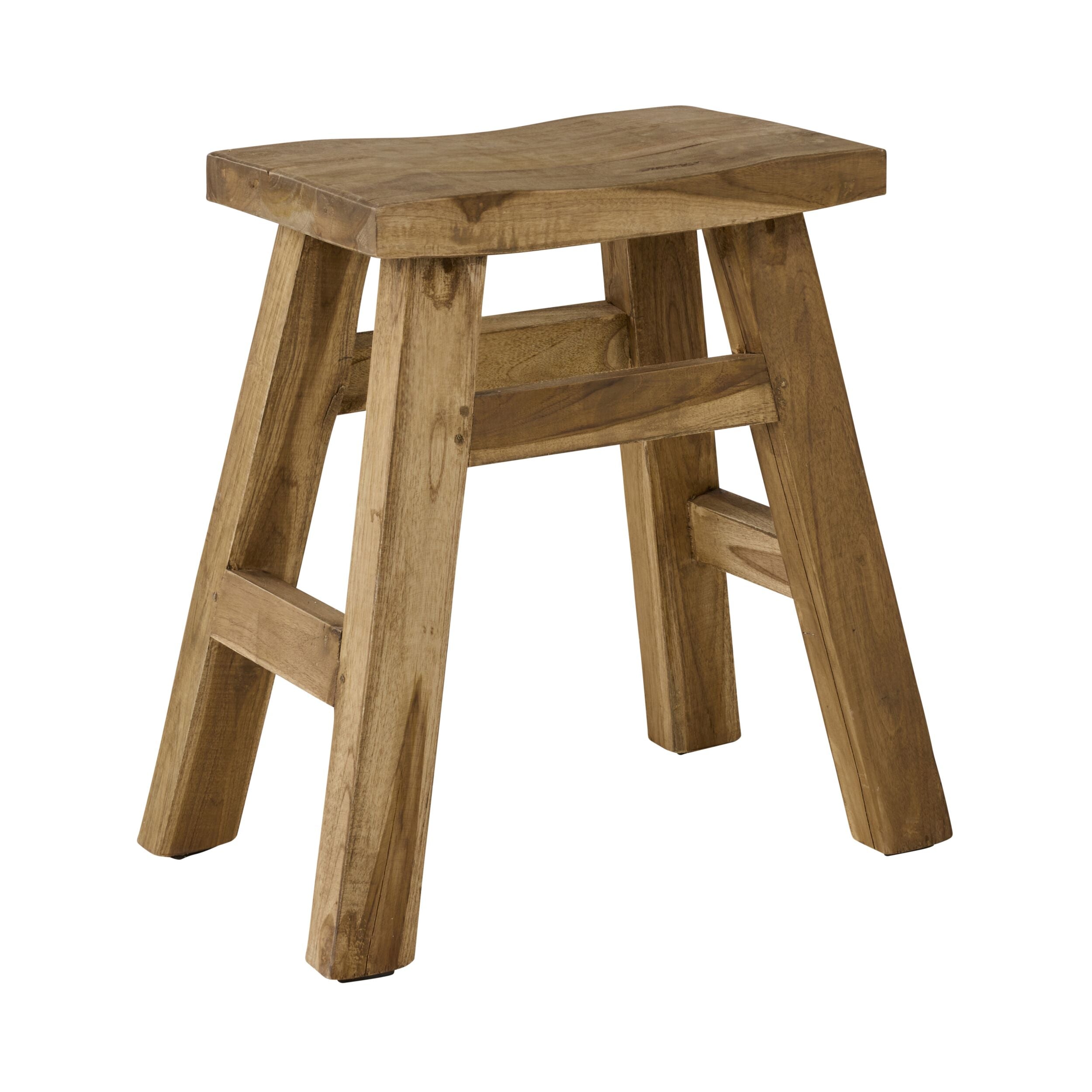 Reclaimed Wood Barndo Low Stool - Rustic Farmhouse Stool for Home Decor, Living Room, Bedroom & Outdoor Use