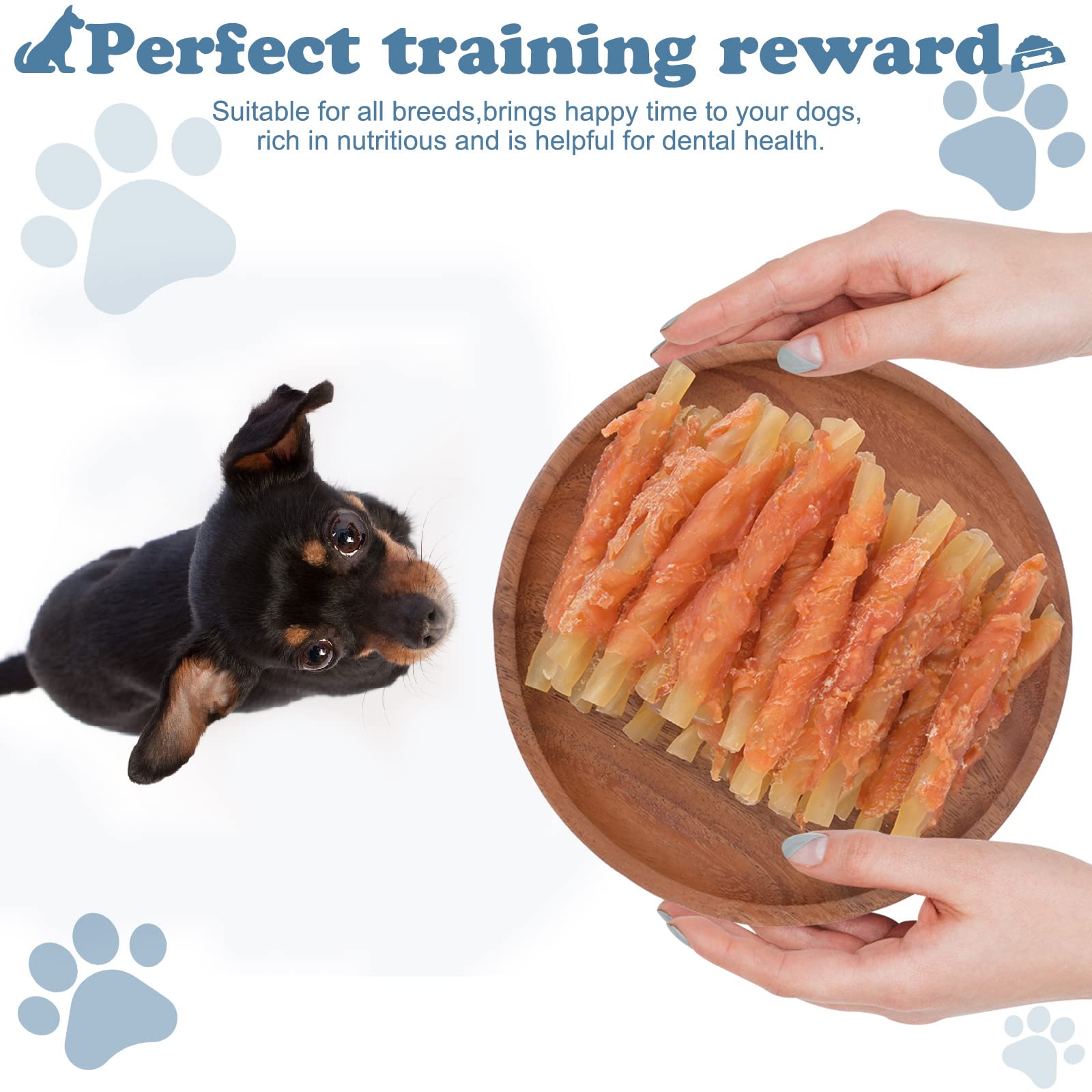 Premium Chicken Wrapped Cod Sticks Dog Treats - Grain Free, Rawhide Free Soft Chews for Puppy Training & Dental Health - 2lb Bag - Perfect for Reward Snacks, Obedience Training & Teething Relief