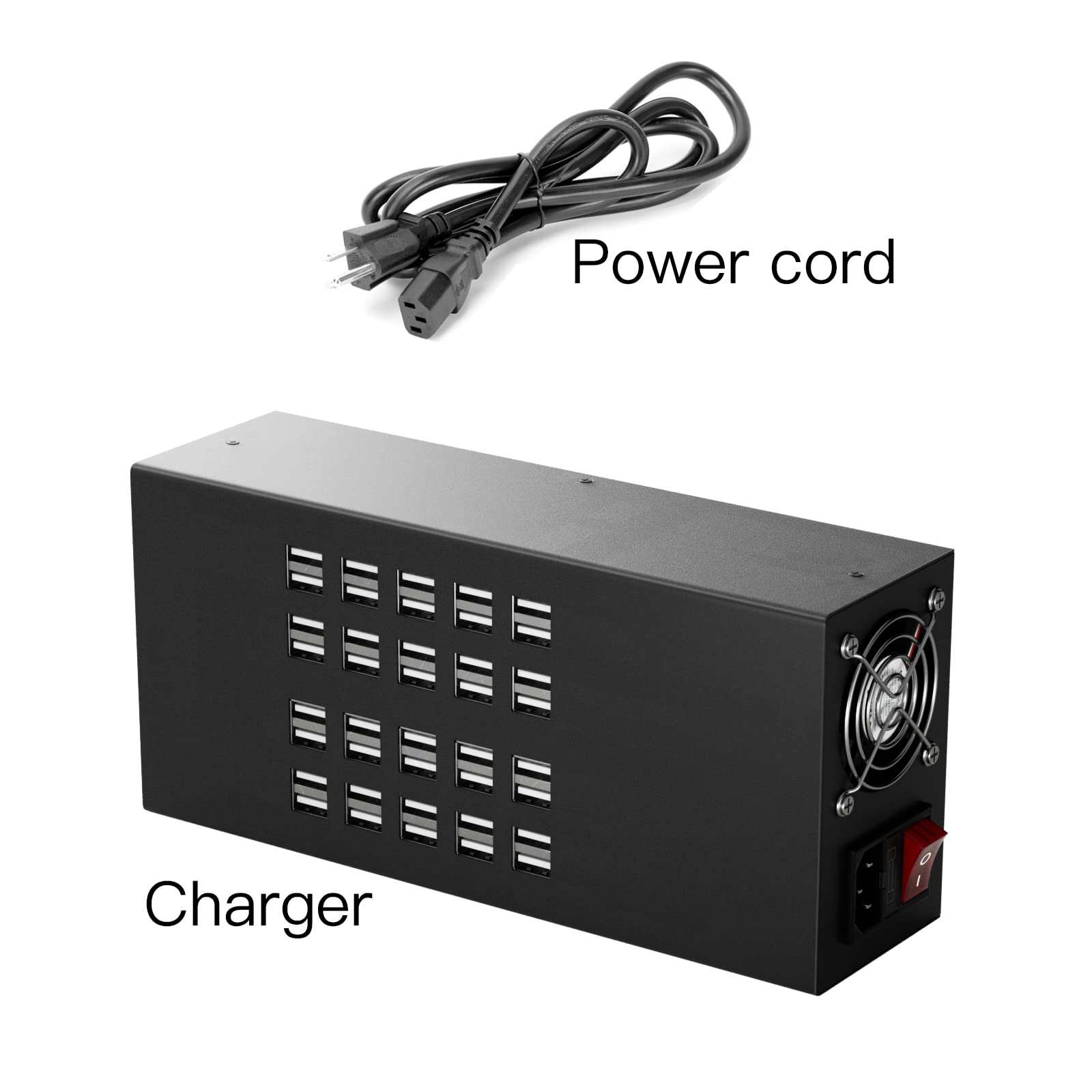 40-in-1 USB Charging Station with 300W Power - 40 Port Multi-Device Charger for iPhone, iPad, Samsung, Tablets & Electronics | Perfect for Offices, Schools, Homes & Travel