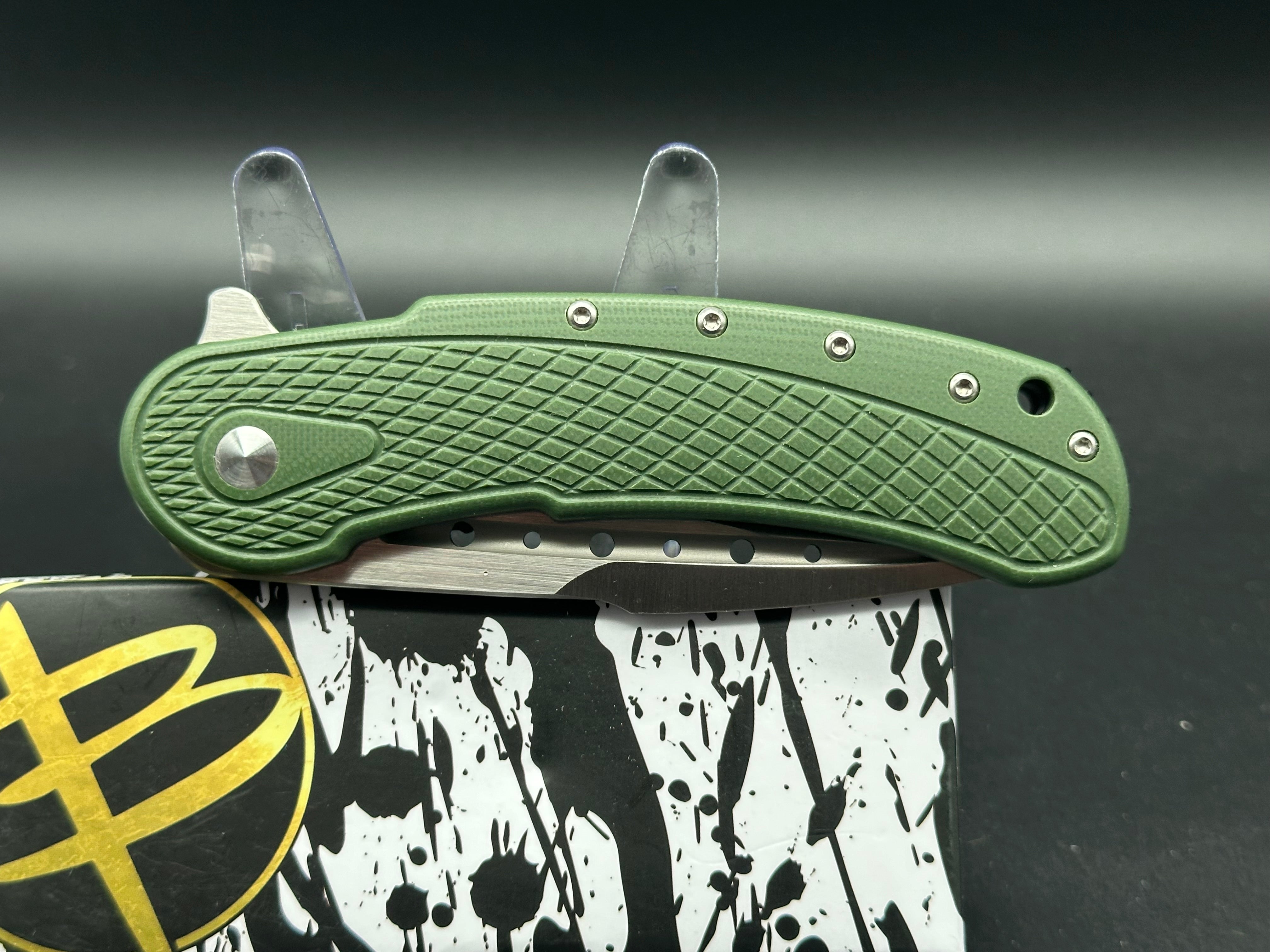 Begg Knives Bodega Frame Lock Folding Pocket Knife - OD Green G10 Handle - EDC, Outdoor, Camping & Survival Gear
