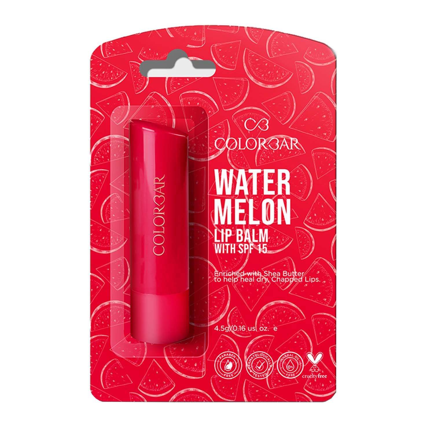 Colorbar Watermelon Lip Balm - Hydrating & Nourishing Lip Care with SPF 15 | Paraben-Free, Vegan Formula | Perfect for Dry Lips, Sun Protection & Daily Moisturizing