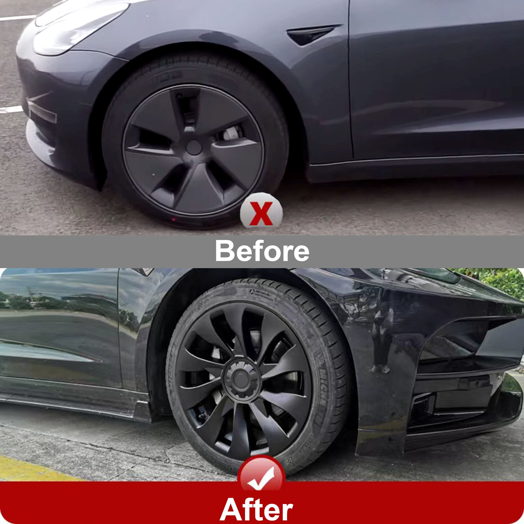 High-Performance Wheel Covers for Tesla Model 3 (2017-2023) - 18'' Aero Wheels | Sleek Design & Enhanced Protection for Daily Commuting & Road Trips