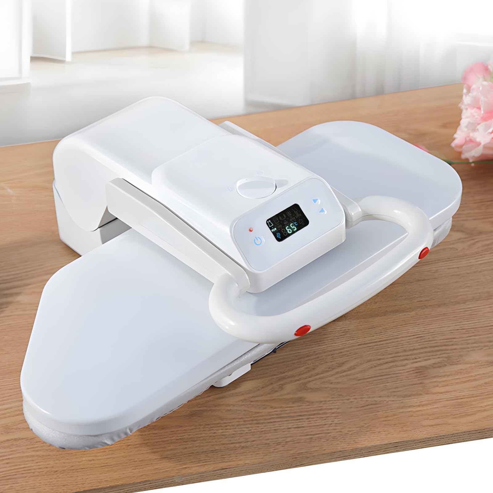 1200W Large Steam Press Machine with LED Screen - 20”x8” Digital Clothes Press for Home & Business - 5 Temperature Settings for All Fabrics & Steam Burst Function - Perfect for Shirts, Pants, Dresses & Home Textiles