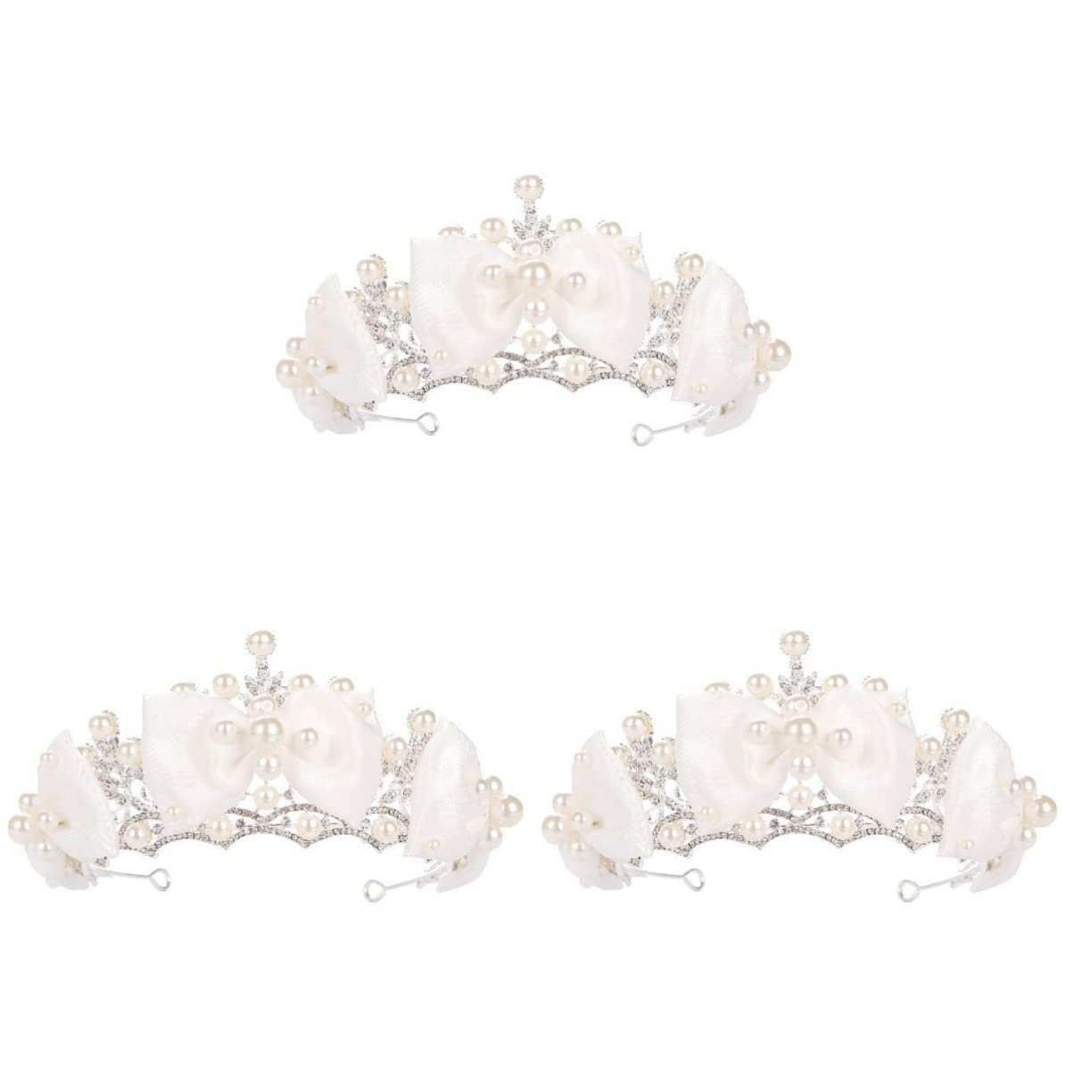 FOMIYES 2 Pack Wedding Tiaras for Bride - Elegant Pearl Headpiece & Hair Accessories for Bridal Shower, Bachelorette Party, and Wedding Ceremony