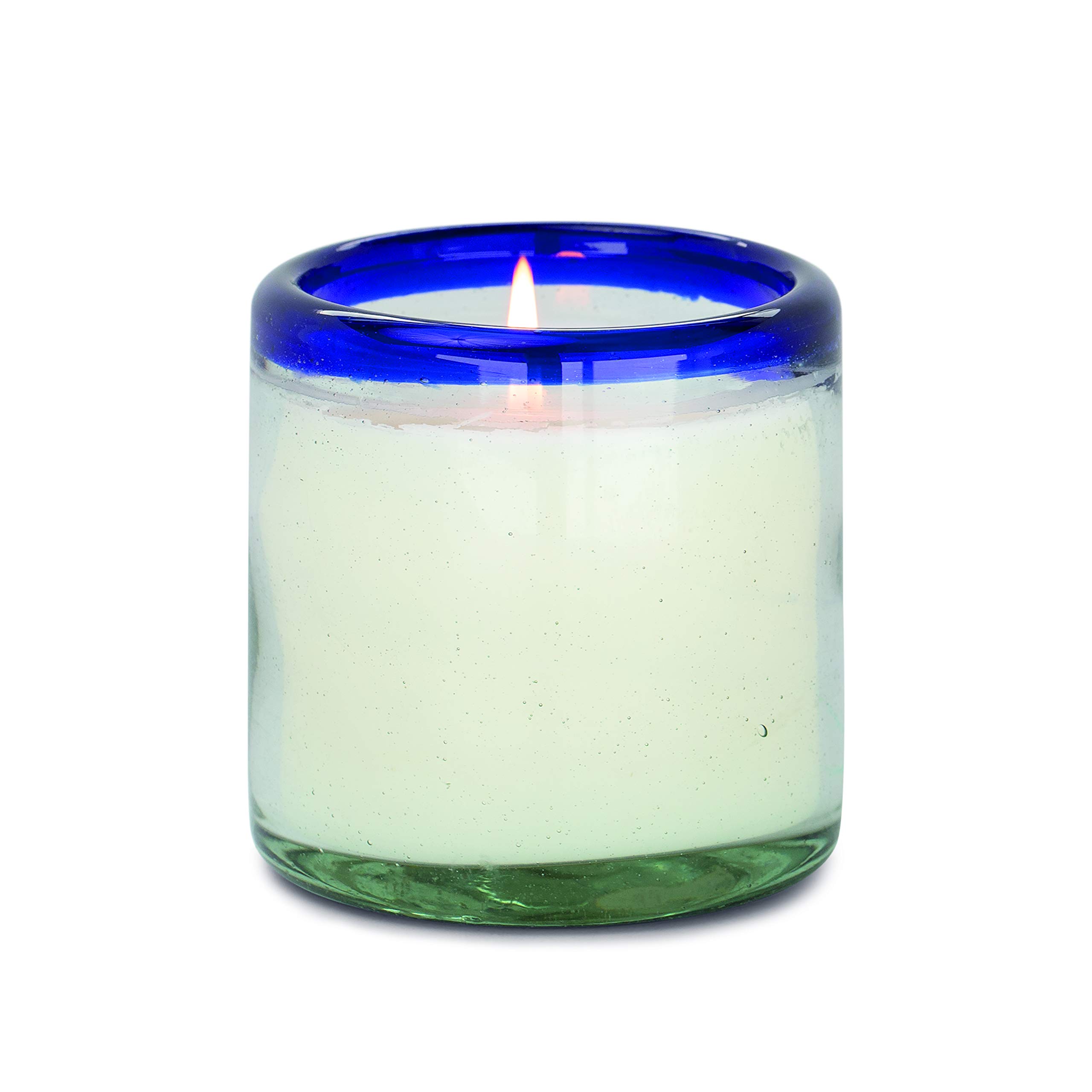 Paddywax Coastal La Playa Scented Candle - Hand-Blown Glass Artisan Candle, 9oz Salted Blue Agave Fragrance - Perfect for Home Decor, Relaxation & Beach-Themed Gifts