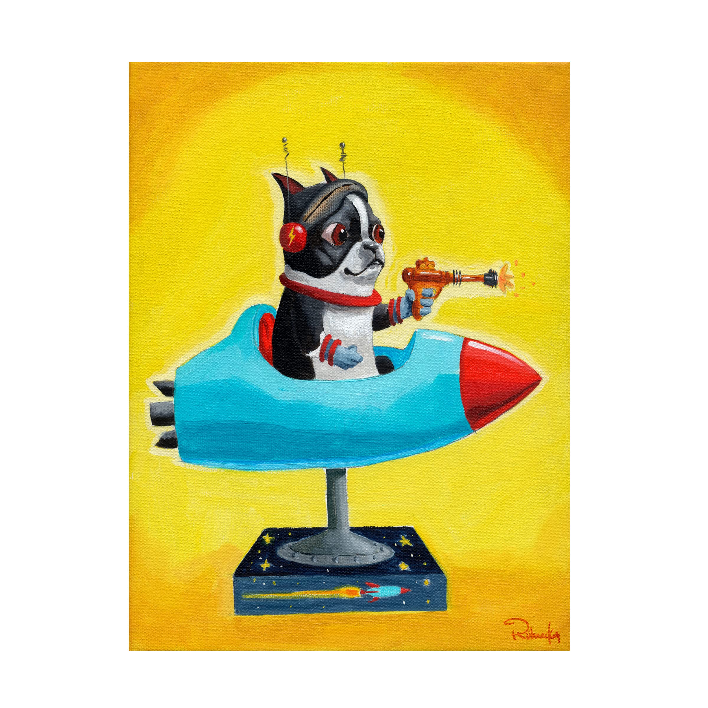 Brian Rubenacker 'Rocket Yellow' Canvas Wall Art Print - Modern Abstract Painting for Living Room, Bedroom & Office Decor | Trademark Fine Art Collection