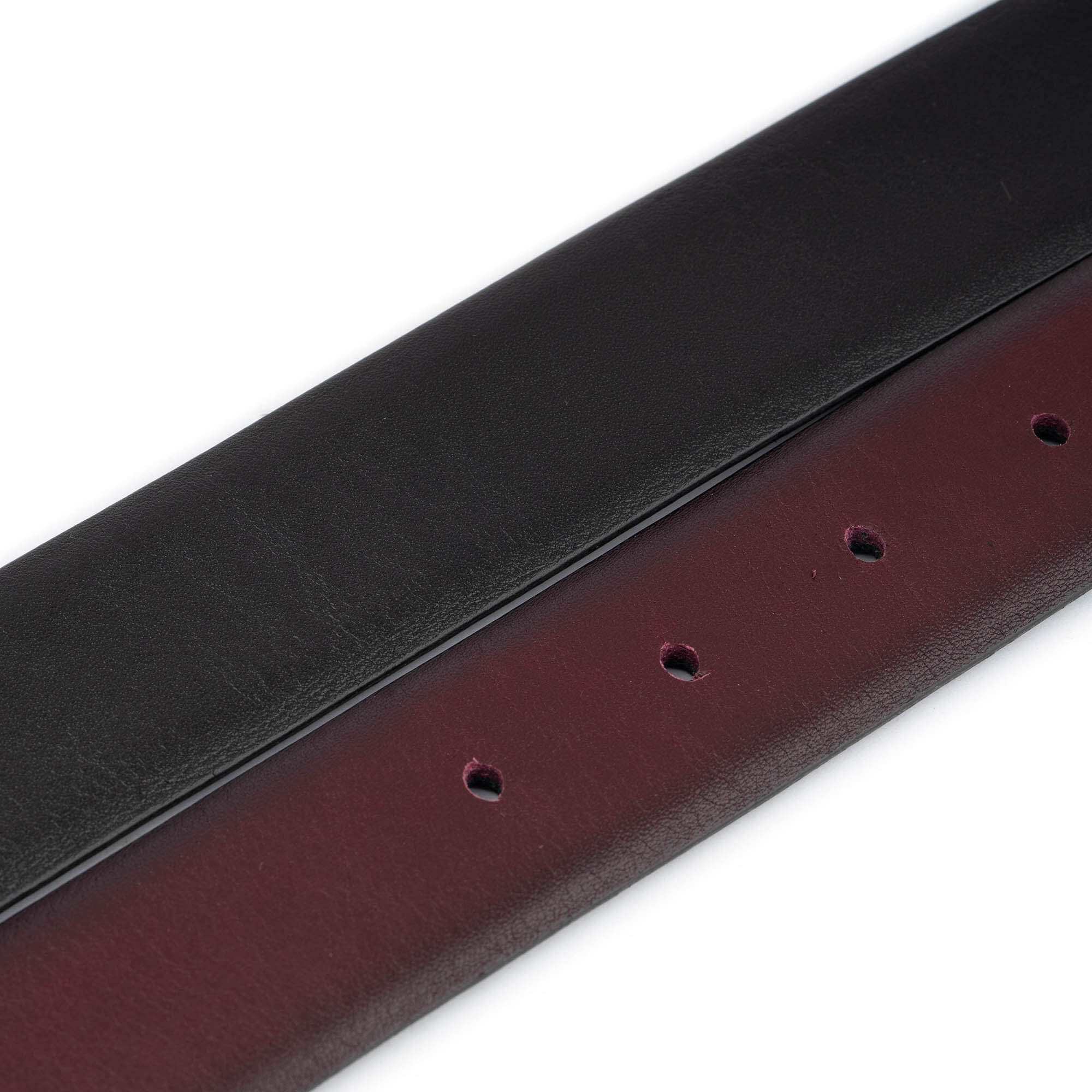 Reversible Black & Burgundy Leather Belt Strap for Montblanc Women's Watch - Adjustable Dress Belt for Business, Office & Formal Occasions