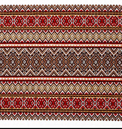 Rushnichok Ukrainian Embroidered Tablecloth - Traditional Folk Pattern for Easter, Weddings & Home Decor - White Brown Red Table Cover (150x400cm / 59x157.5 Inches) - Perfect for Holiday Dinners, Cultural Events & Rustic Table Settings