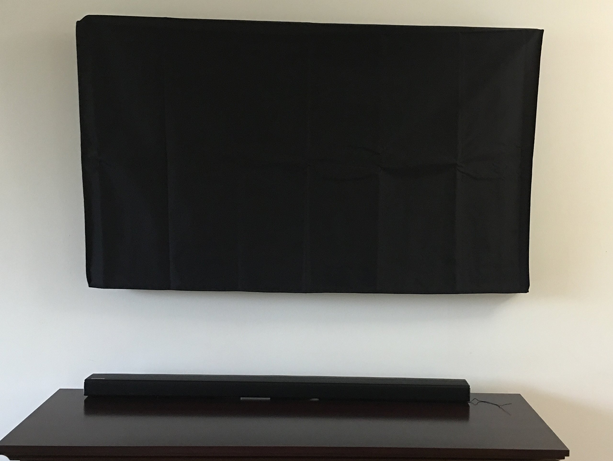 Comp Bind Technology 47'' Waterproof Outdoor TV Cover - Clear Transparent Water Resistant Black Protection for LCD & Plasma TVs, 43''W x 4''H x 25.75''H - Perfect for Patio, Deck, and Backyard Use