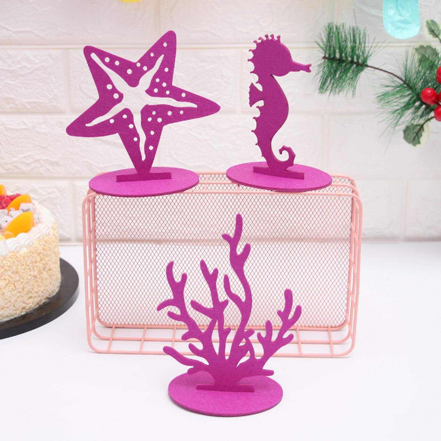 DIY Mermaid Party Felt Decorations Kit - 20PCS Ocean Themed Birthday & Graduation Party Supplies - Table Centerpieces, Wall Decor, Photo Booth Props for Girls' Under the Sea Celebration