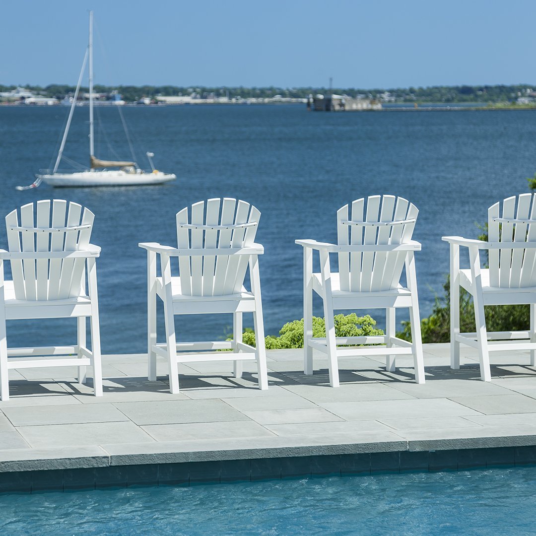 Adirondack Shellback Balcony Chair - Lightweight Folding Outdoor Patio Furniture for Small Spaces, Deck, Porch, Garden & Poolside Relaxation