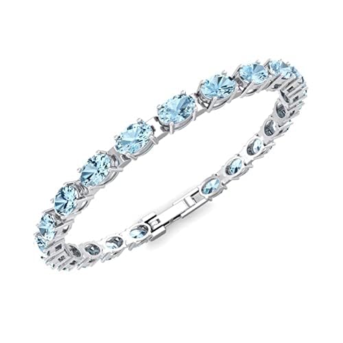 Silver Smile Amethyst Bracelet for Women - 7 Inch Tennis Birthstone Sterling Silver Bracelet with Citrine, Garnet, Aquamarine, Emerald, Sapphire, Opal, Ruby, Peridot & Topaz | Elegant Jewelry Gift for Birthday, Anniversary & Special Occasions