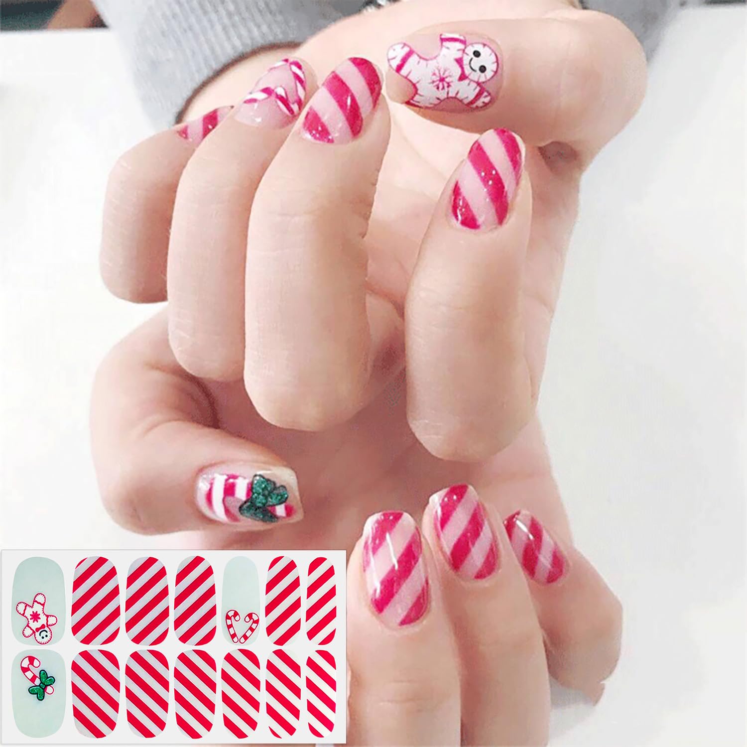 SILPECWEE 6 Sheets Christmas Nail Polish Strips for Women - Self-Adhesive Nail Wraps, Manicure Stickers with Nail File - Holiday Nail Art Accessories for Fingernails & Toes - Perfect for Parties, Gifts & Festive Nail Designs