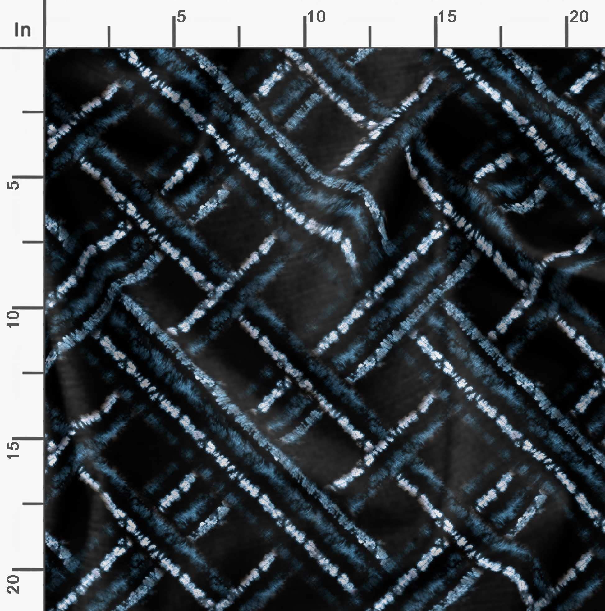 Soimoi Polyester Georgette Fabric - Blue Tie Dye Geometric Print - 52 Inches Wide by The Yard - Perfect for Dresses, Scarves, and Home Decor