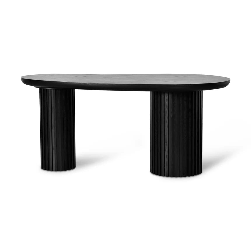 Premium Black Oak Wooden Office Desk 1.7m - Modern Executive Workstation for Home Office, Study Room & Professional Workspace