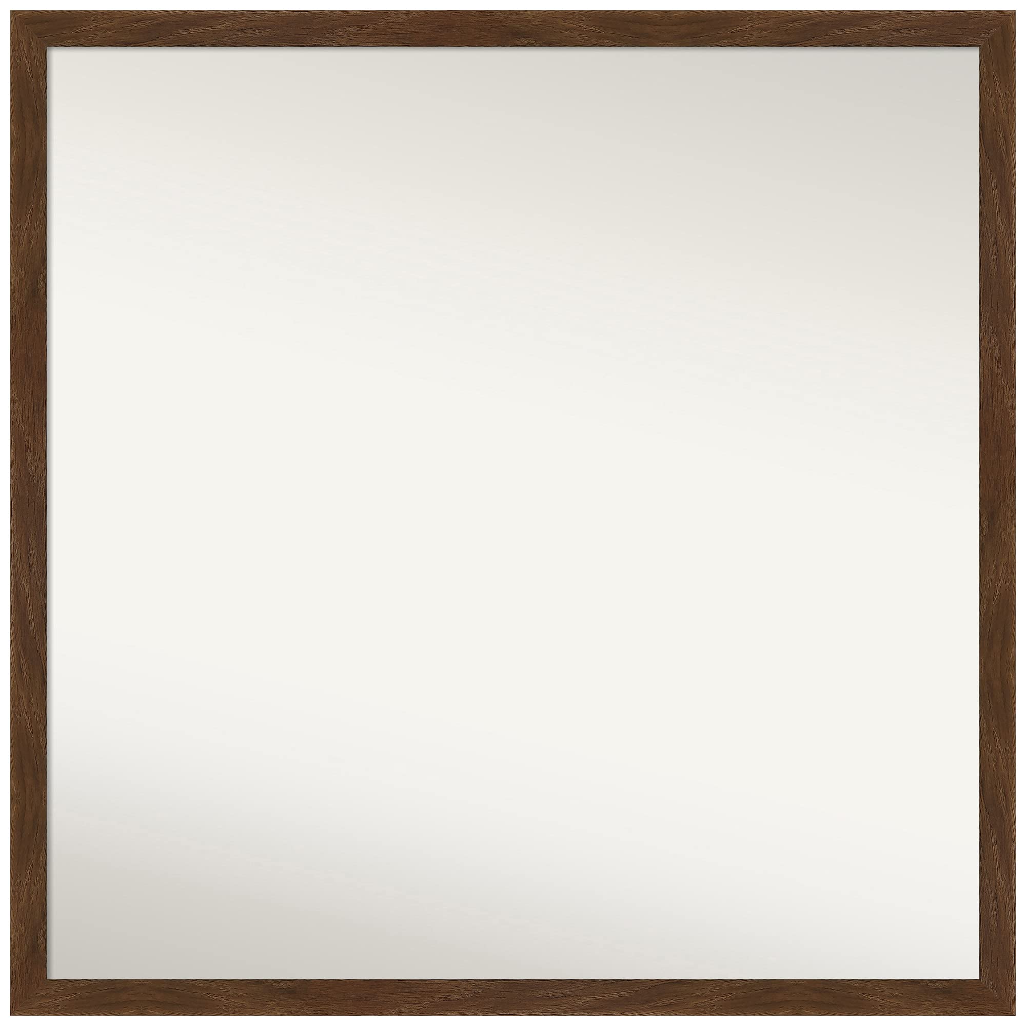Amanti Art Custom Wall Mirror 22x22 Inches, Carlisle Brown Narrow Frame - Non-Beveled Bathroom Mirror - Various Sizes Available - Perfect for Bathroom, Bedroom & Entryway Decor