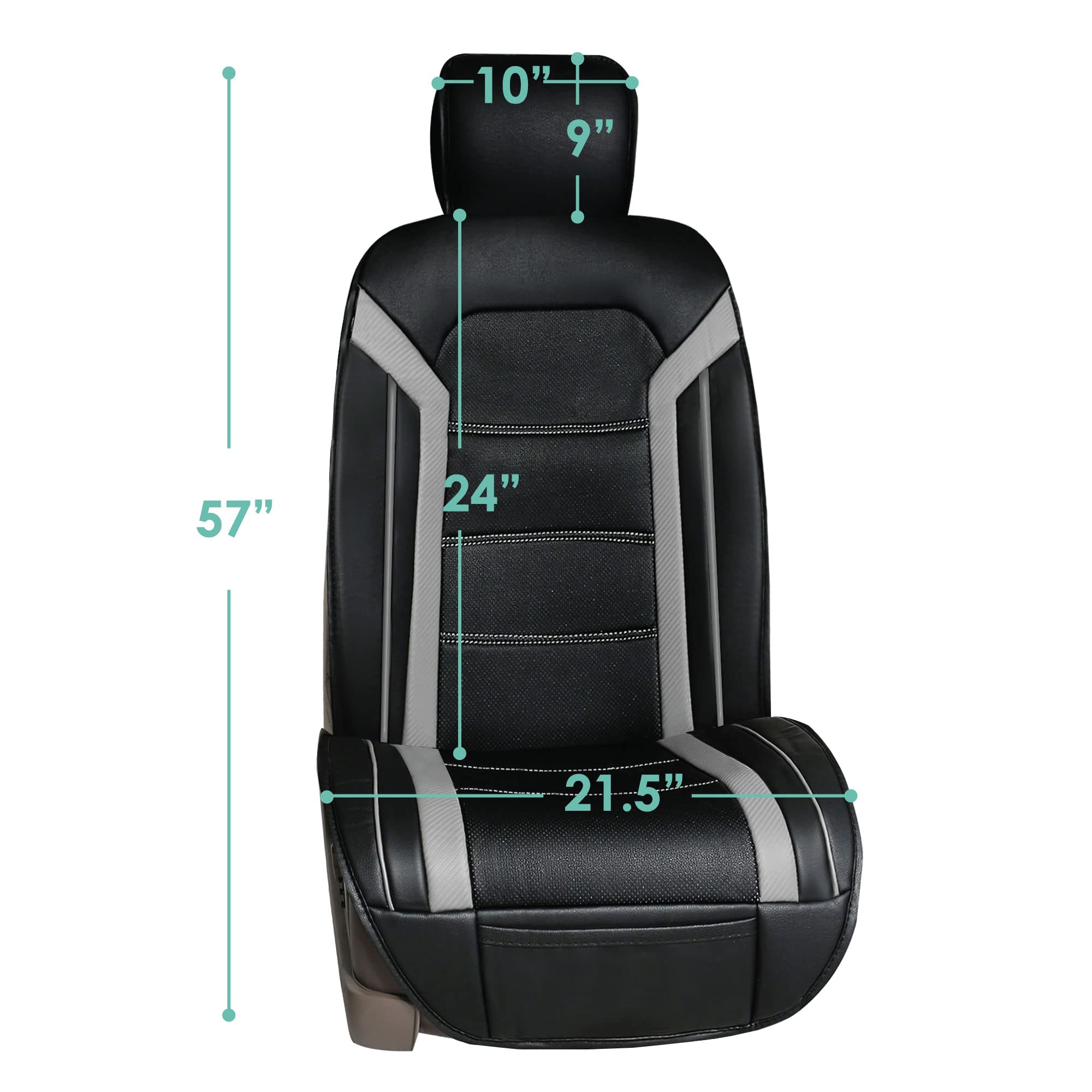 FH Group 2-Pack Faux Leather Car Seat Covers - Waterproof Universal Fit for Cars, Trucks & SUVs - Driving Comfort
