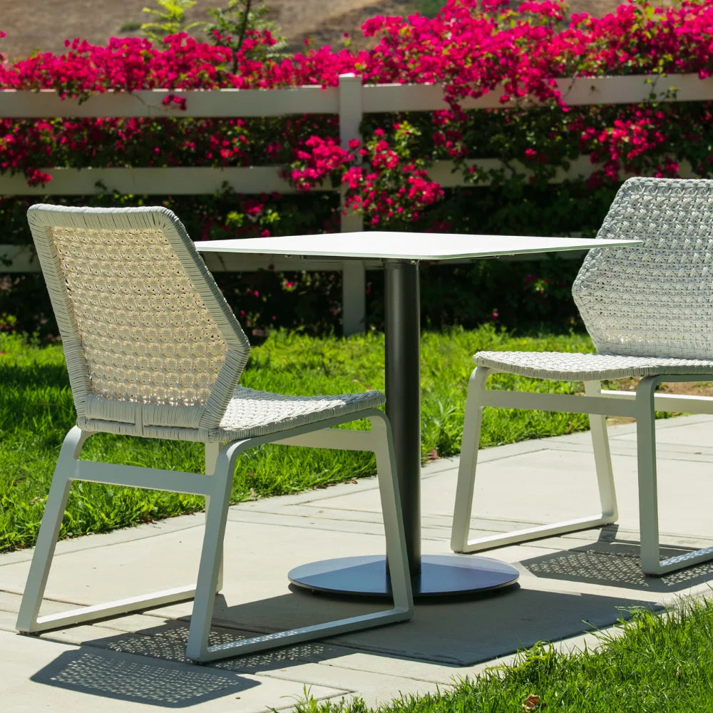 Adriano Aluminum Outdoor Wicker Dining Chairs Set of 2 - Patio Furniture for Garden, Poolside, and Backyard Dining - Weather-Resistant & Comfortable Seating