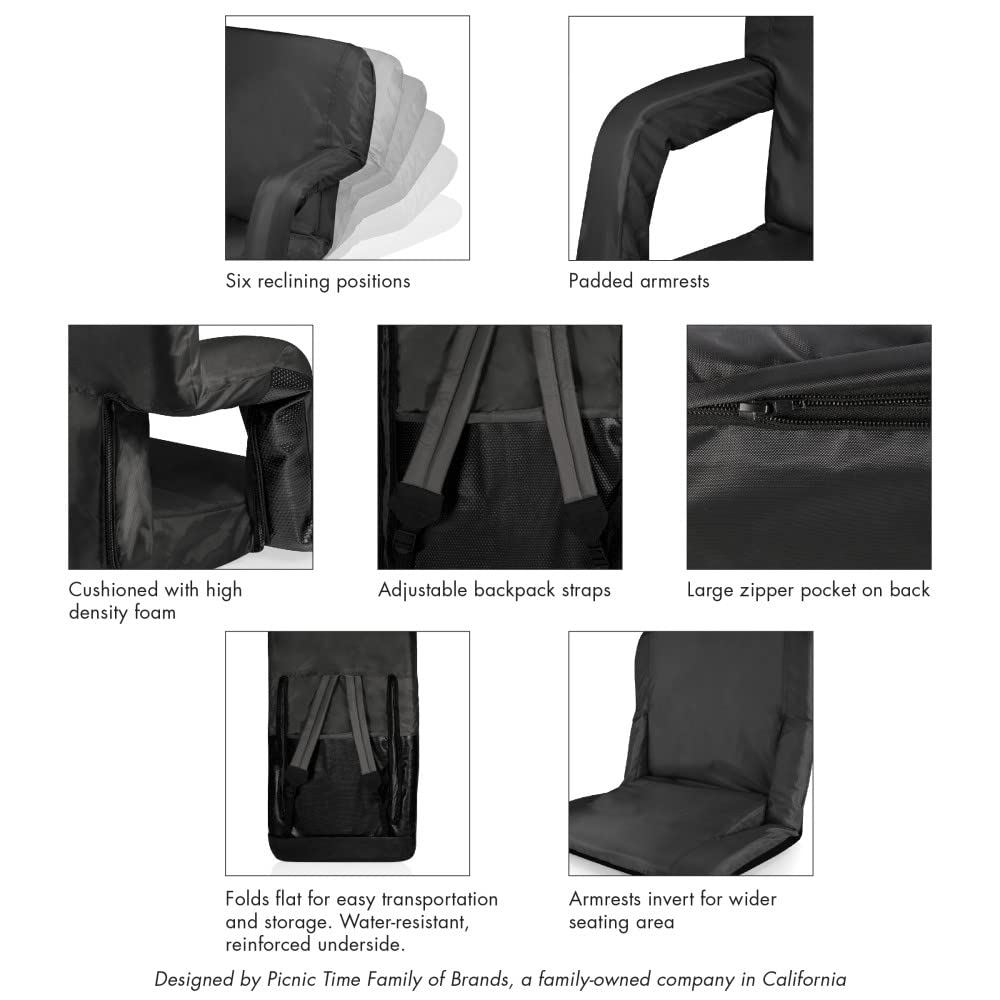 Washington Commanders NFL Reclining Stadium Seat with Back Support - Portable Bleacher & Beach Chair for Outdoor Sports, Picnics, and Relaxation (Burgundy) | Perfect for Football Games, Camping, and Beach Outings