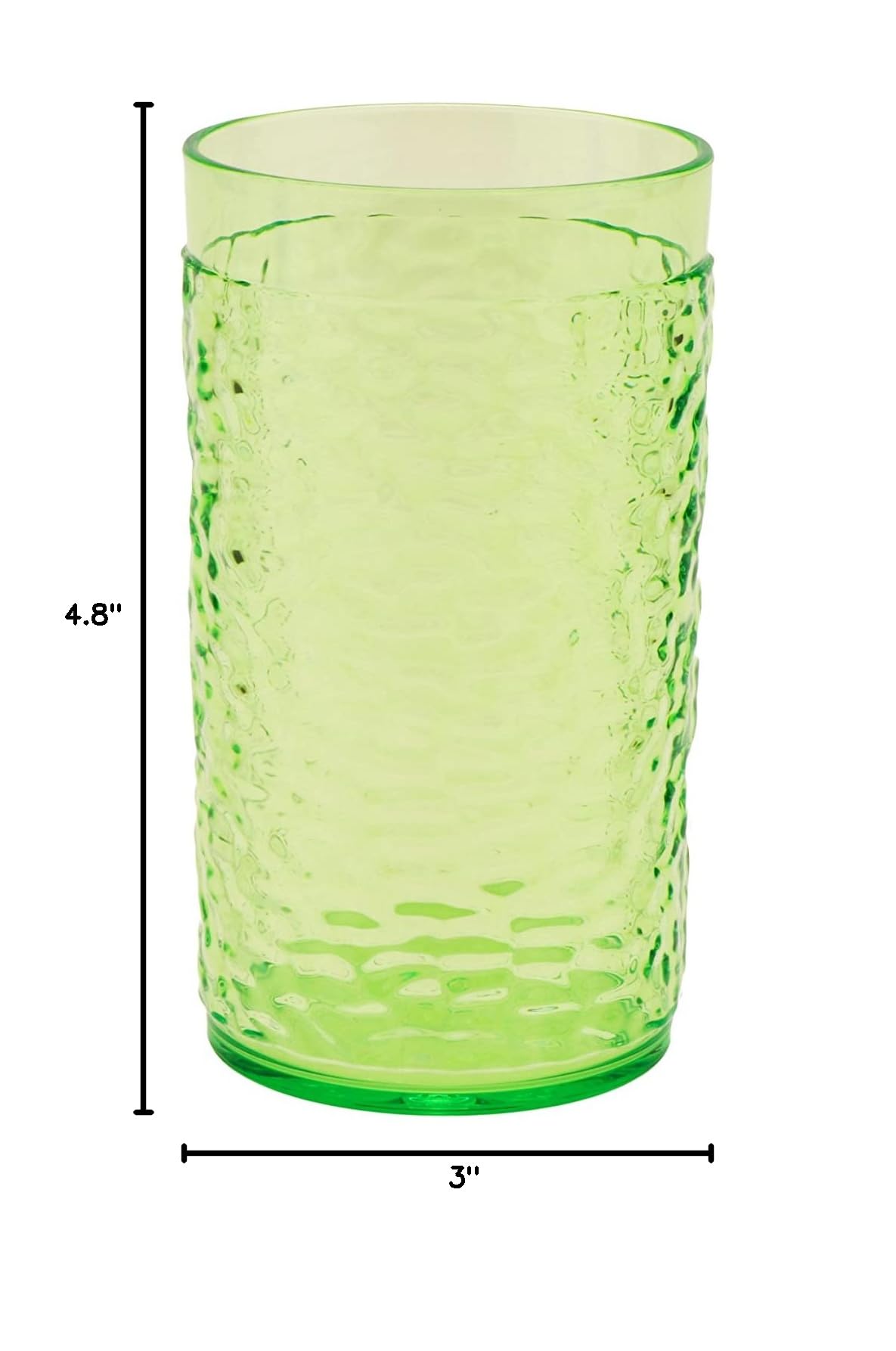 G.E.T. Shatterproof Plastic Tumbler 12oz - Heavy-Duty Green Pebbled Design (12-Pack) - Perfect for Parties, Picnics, and Outdoor Events