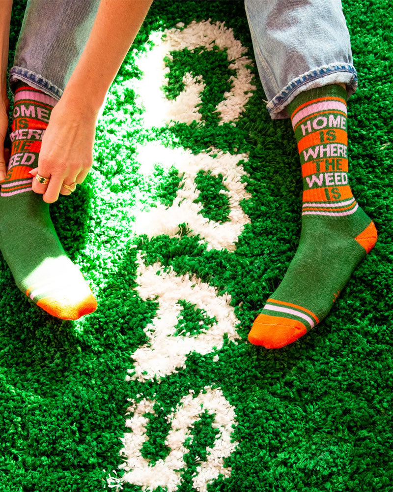 Home Is Where The Weed Is Socks - Funny Cannabis Socks for Men & Women - Perfect for Stoner Gifts, 420 Parties & Casual Wear