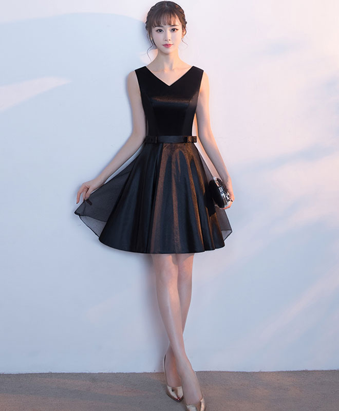 Elegant Black Short Prom Dress for Women - Homecoming Party, Cocktail Dress for Semi-Formal Events & Special Occasions