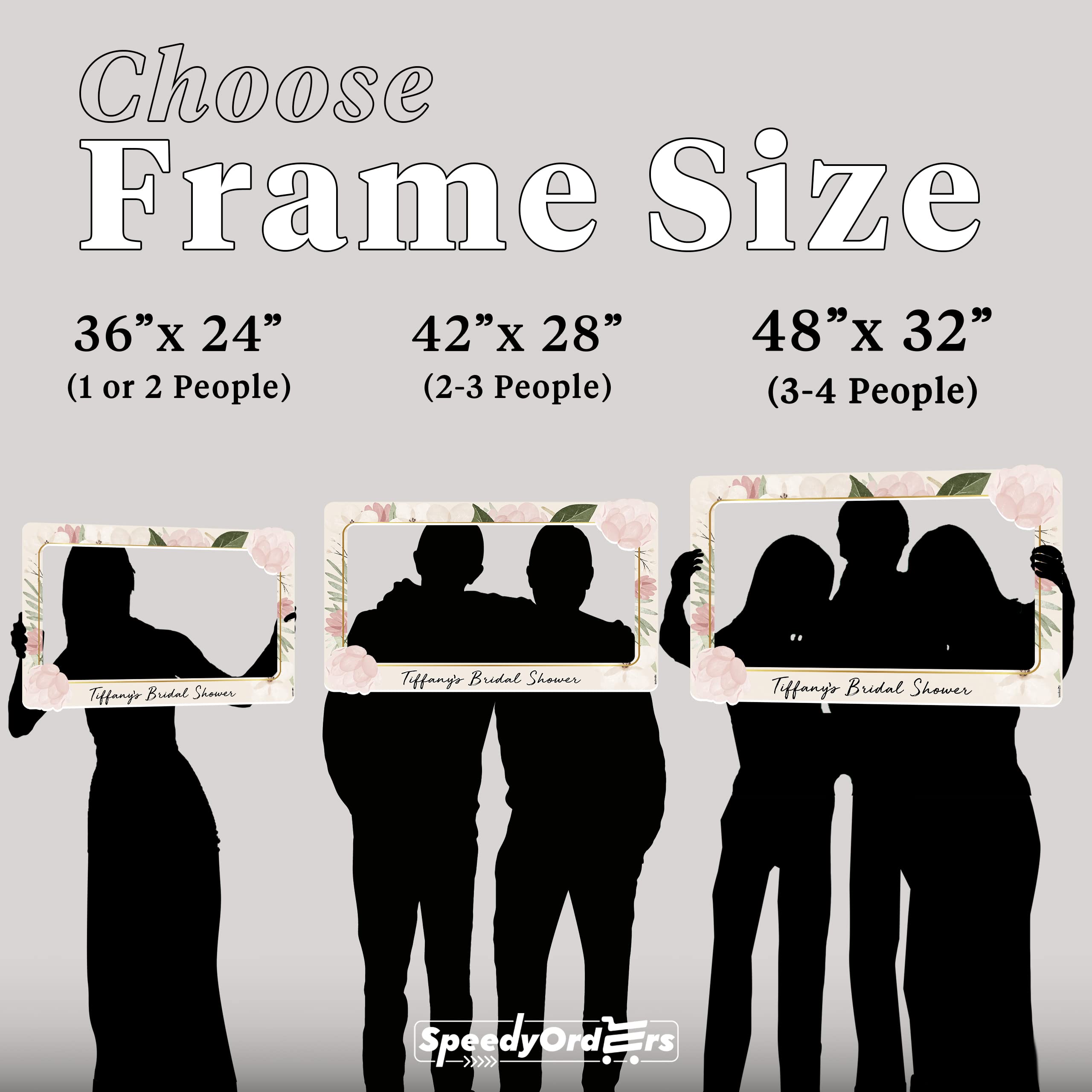 Personalized Pink Lotus Bridal Shower Photo Booth Frame - Custom Floral Wedding Photo Prop for Bridal Parties, Baby Showers & Anniversary Celebrations (PVC Board) - Perfect for Wedding Decor, Bridal Shower Favors & Photo Backdrops