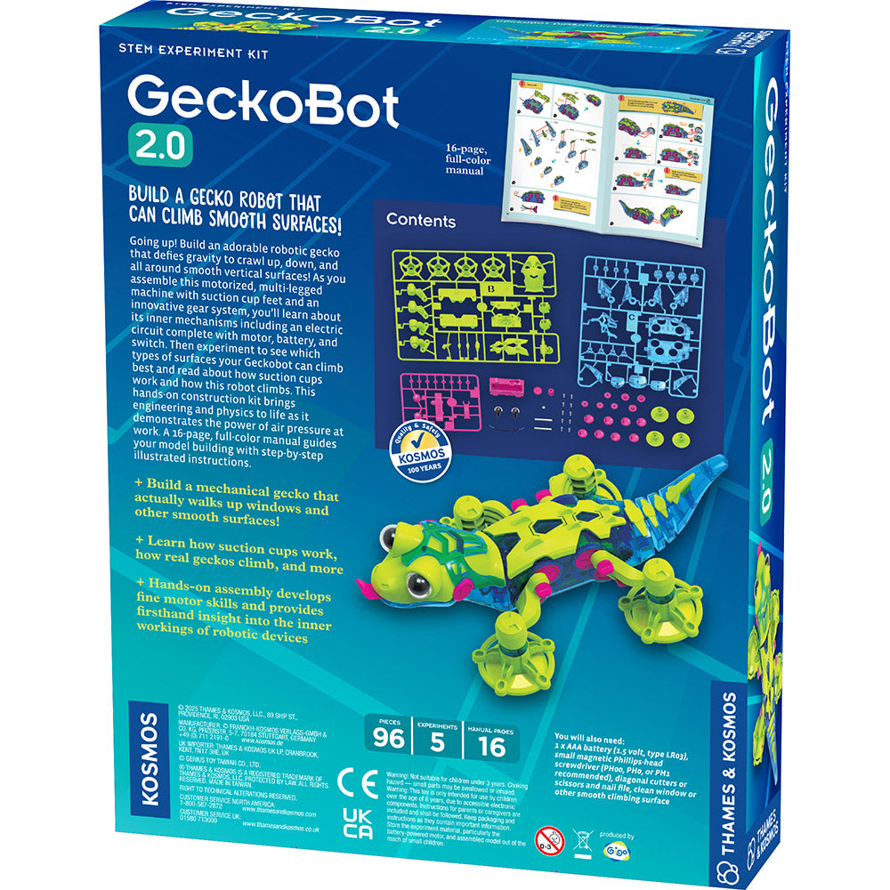 Geckobot 2.0 - Advanced Wall Climbing Robot Toy for Kids & Adults | STEM Educational Gadget | Perfect for Science Experiments, Birthday Gifts & Indoor Play