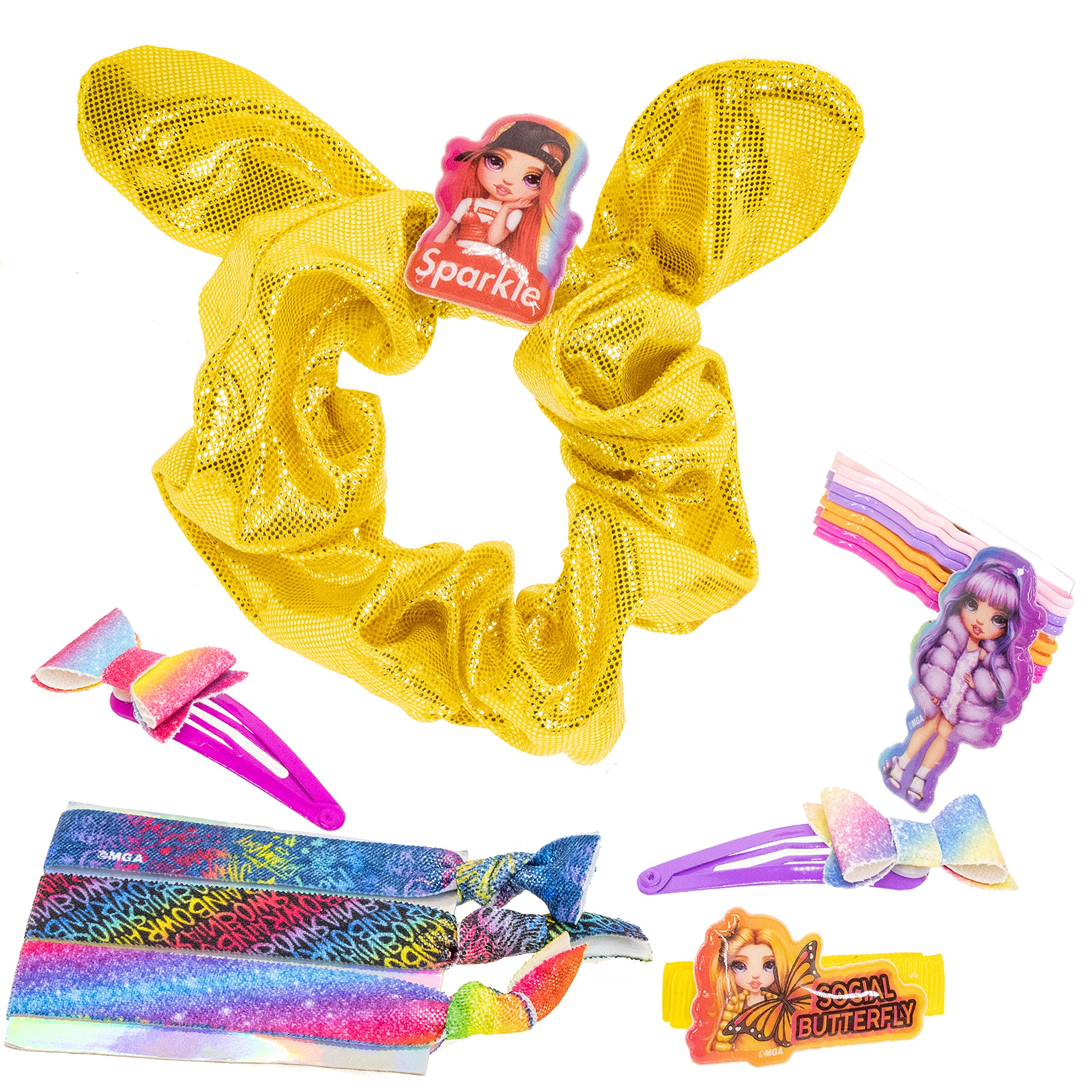 Rainbow High Backpack Cosmetic Makeup Gift Set with Hair Accessories & Clear PVC Backpack for Girls Ages 3+ | Perfect for Birthday Parties, Sleepovers, School, Travel & Makeup Play