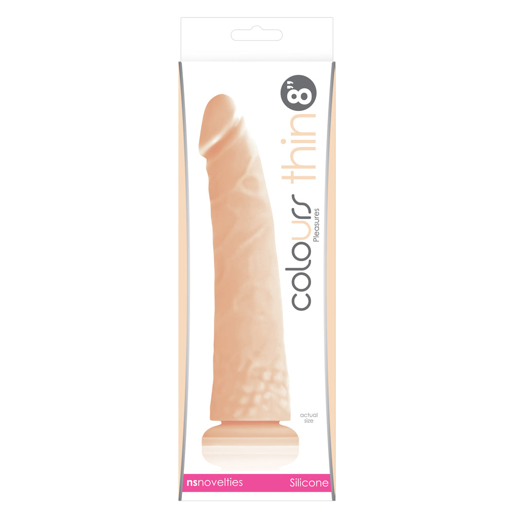 Colours Pleasures 8 Inch Slim Dildo - Realistic Silicone Adult Toy for Solo Play & Couples Use