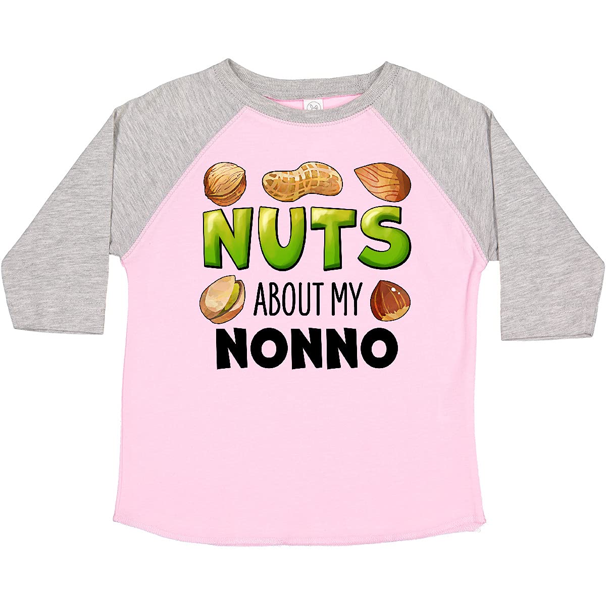 Inktastic Nuts About My Nonno Peanut Almond Pistachio Toddler T-Shirt - Cute Casual Outfit for Grandparents Day, Family Reunions & Playdates