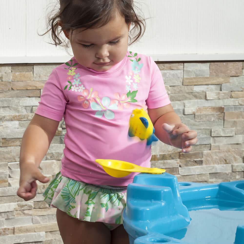 Step2 Spill & Splash Seaway Water Table - Kids Outdoor Water & Sand Sensory Play Set with Umbrella - 11-Piece Summer Activity Toy for Toddlers 1.5+ Years - Perfect for Backyard Fun, Sensory Development & Outdoor Playtime