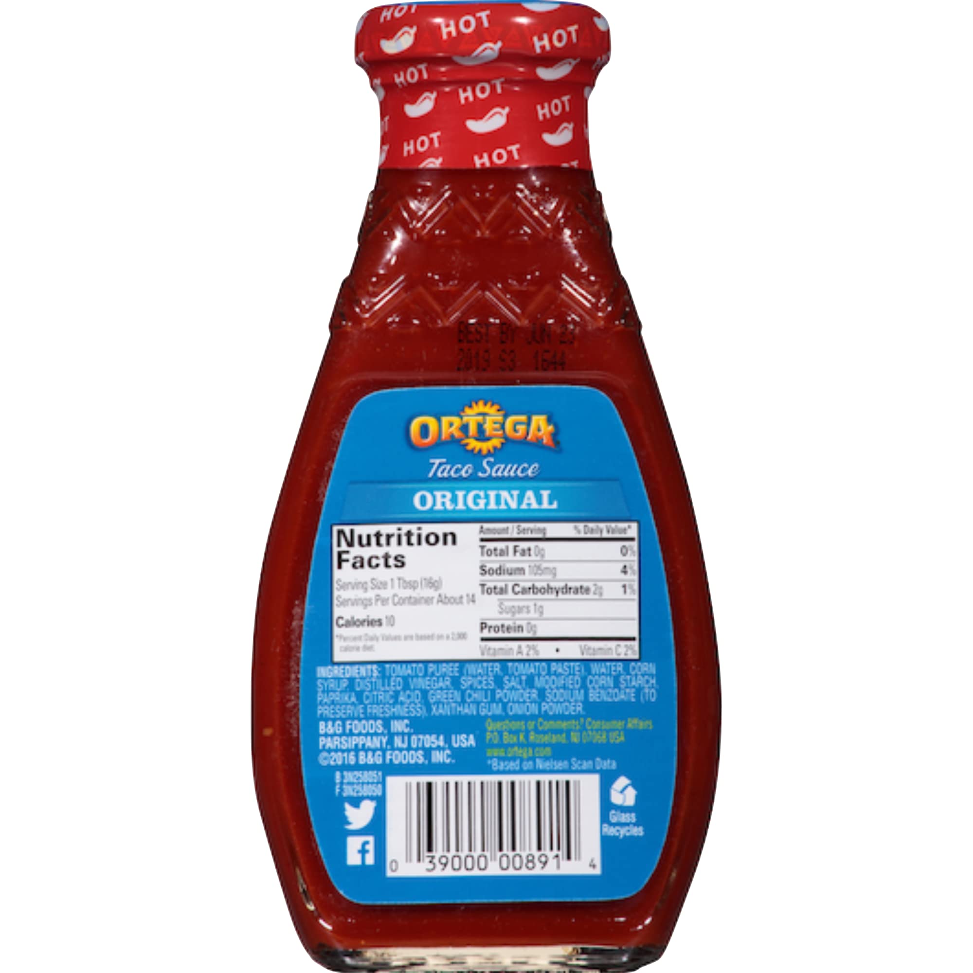 Ortega Hot Taco Sauce - 8oz Glass Jar (Pack of 3) - Medium, Hot & Extra Heat Options - Perfect for Tacos, Nachos, Burritos & Mexican Dishes