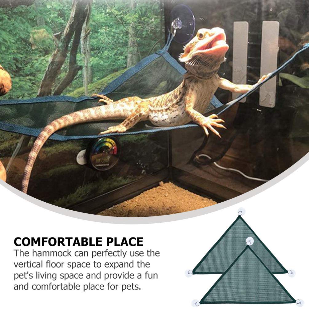 Balacoo 2-Pack Reptile Hammock - Breathable Mesh Climbing Rope Lounger for Bearded Dragons, Geckos & Lizards - Terrarium Accessories for Resting & Basking - Perfect for Reptile Tanks, Habitats & Enclosures