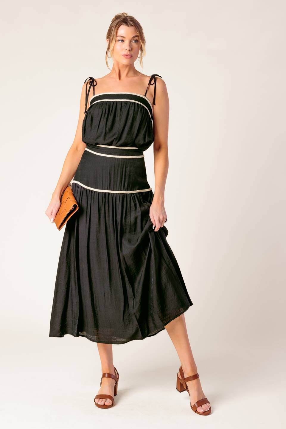 Divide and Contour Black Top & Skirt Set for Women - Slimming Outfit for Work, Party & Date Night