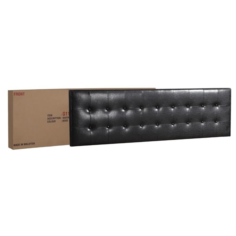 Glory Furniture Caldwell Faux Leather Panel Queen Bed Frame - Black Upholstered Headboard for Modern Bedroom Decor | Perfect for Master Bedrooms, Guest Rooms & Apartments
