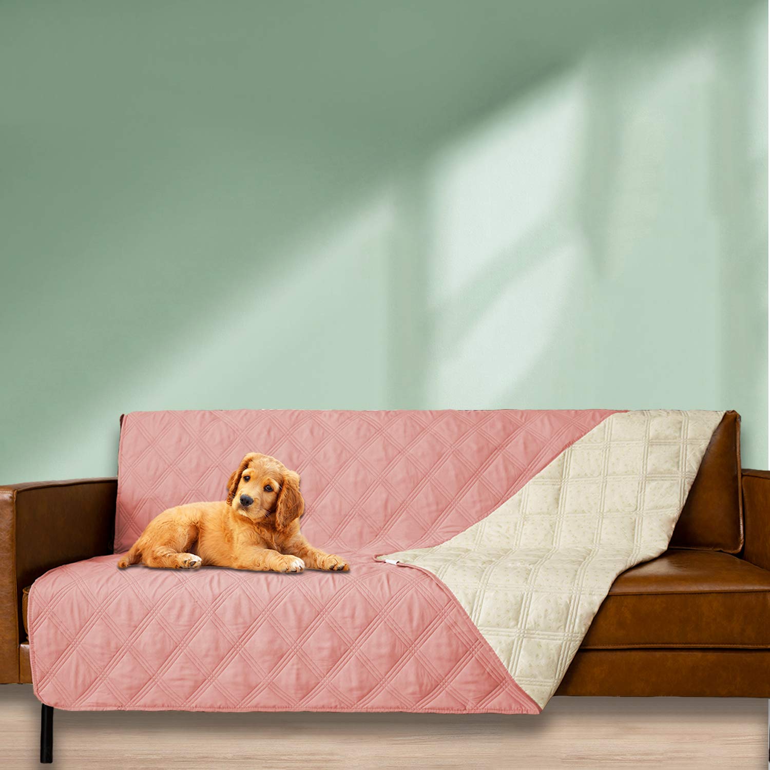 Ameritex Waterproof Dog Bed Cover - Non-Slip Pet Blanket for Furniture Protection, 40x50 Inch Washable Sofa Protector for Dogs & Cats (Light Pink) - Perfect for Couches, Beds & Car Seats