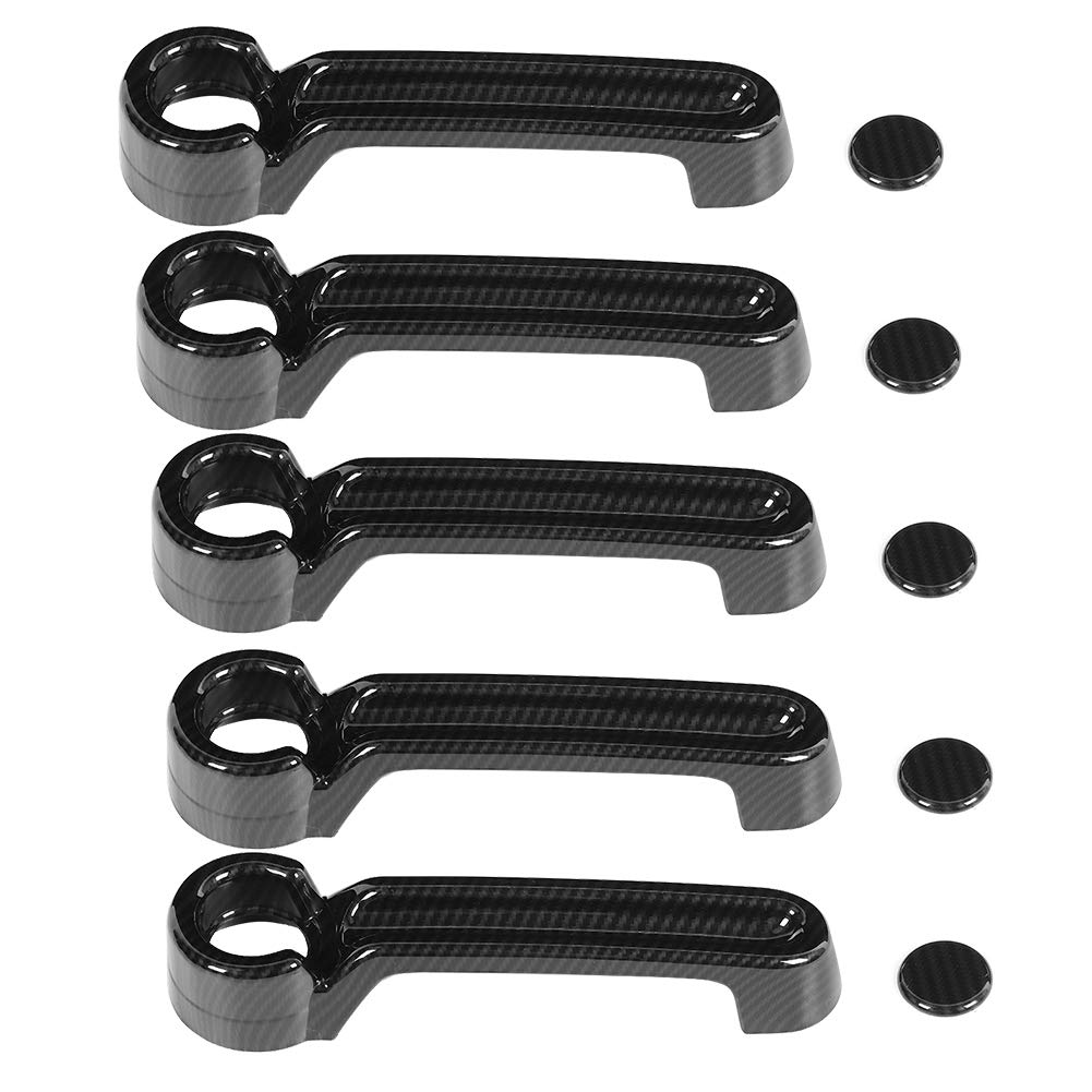 Carbon Fiber Door Handle Covers for Jeep Wrangler JK (2007-2017) - 10pcs Exterior Handle Protectors & Trim - Anti-Scratch Upgrade Accessories for Off-Roading & Daily Driving