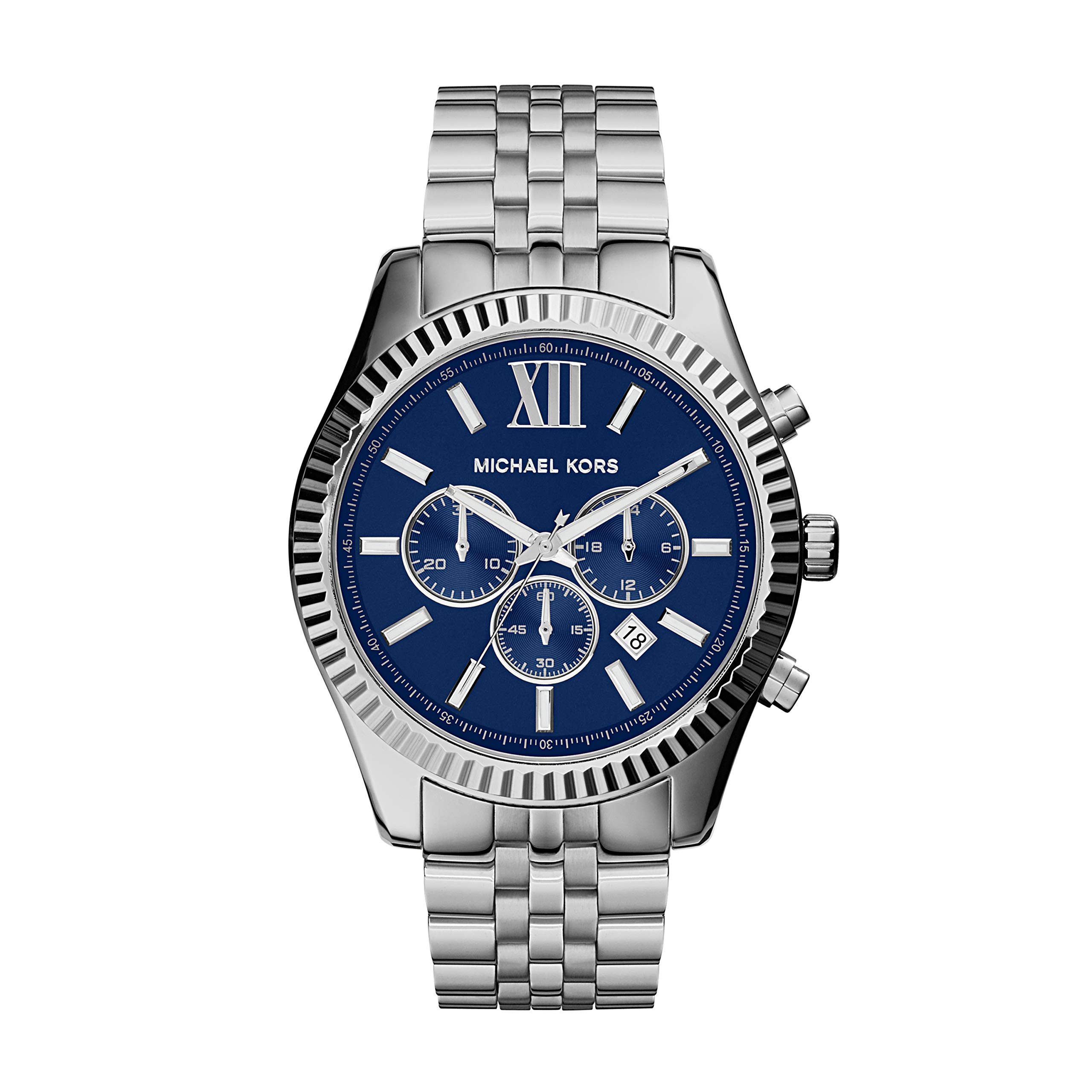 Michael Kors Lexington Chronograph Stainless Steel Watch for Men - Luxury Fashion Timepiece with Date Window & Water Resistance - Perfect for Business, Casual Wear & Special Occasions