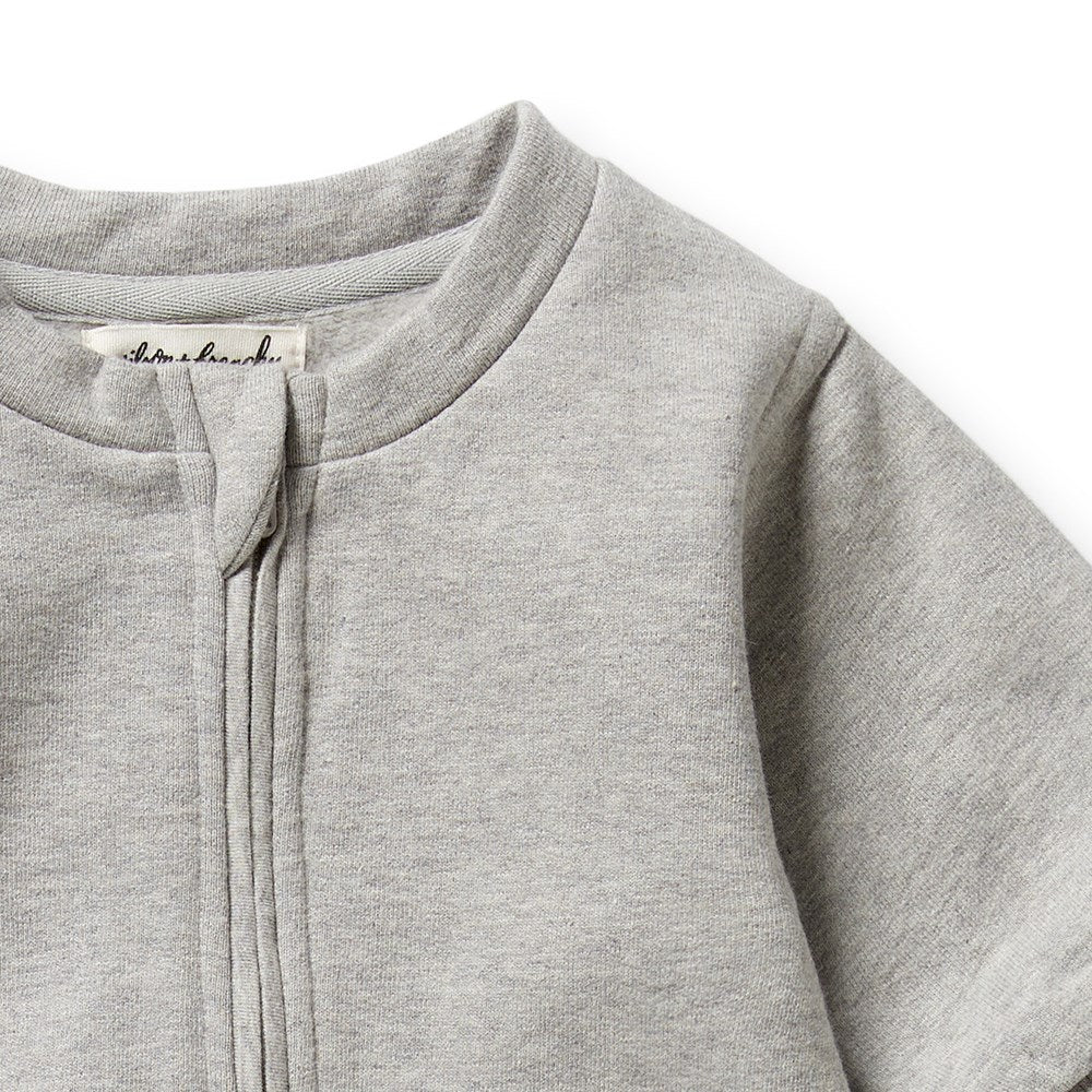 Organic Cotton Charcoal Terry Baby Growsuit - Soft & Breathable One-Piece for Newborns & Infants - Perfect for Playtime, Sleep & Everyday Comfort