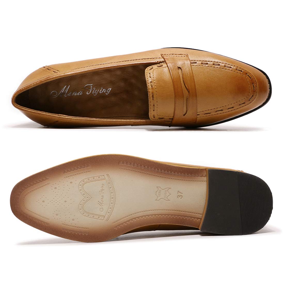 Women's Leather Penny Loafers Slip On Flats - Comfortable Office Shoes for Women, Casual Slip-On Loafers for Work & Everyday Wear | Perfect for Business, Travel & Walking