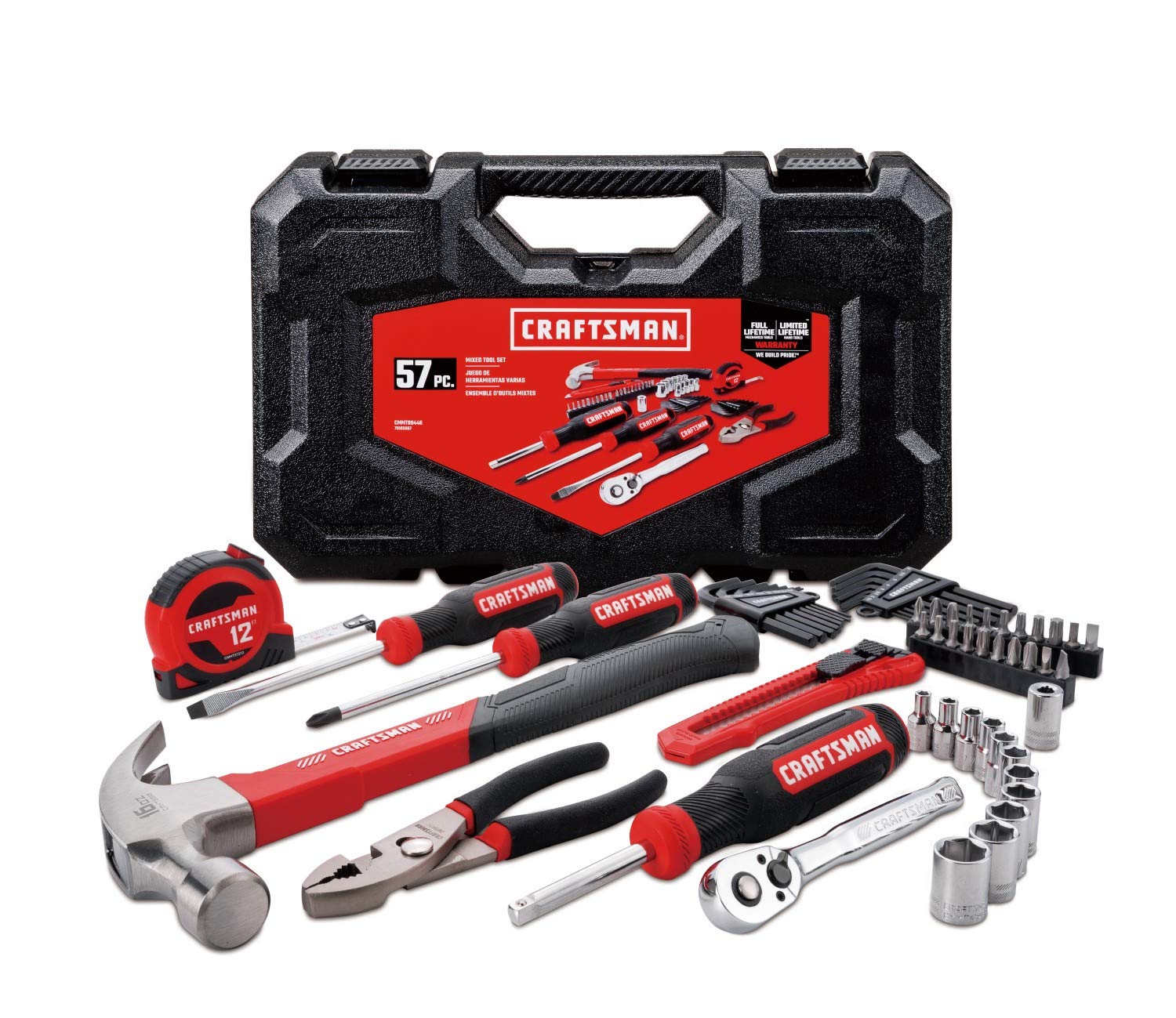 CRAFTSMAN 57-Piece Home & Mechanics Tool Kit (CMMT99446) - Perfect for DIY Repairs, Automotive Maintenance, and Household Projects