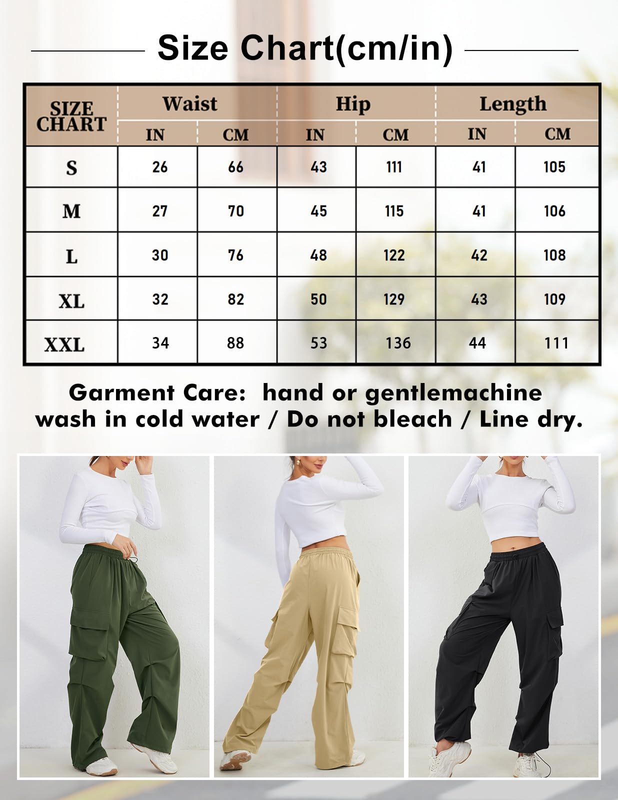 BBX Lephsnt Women's Cargo Pants - High Waisted Joggers with Adjustable Waist & Multiple Pockets - Baggy Parachute Pants for Casual Wear, Street Style & Y2K Fashion Outfits