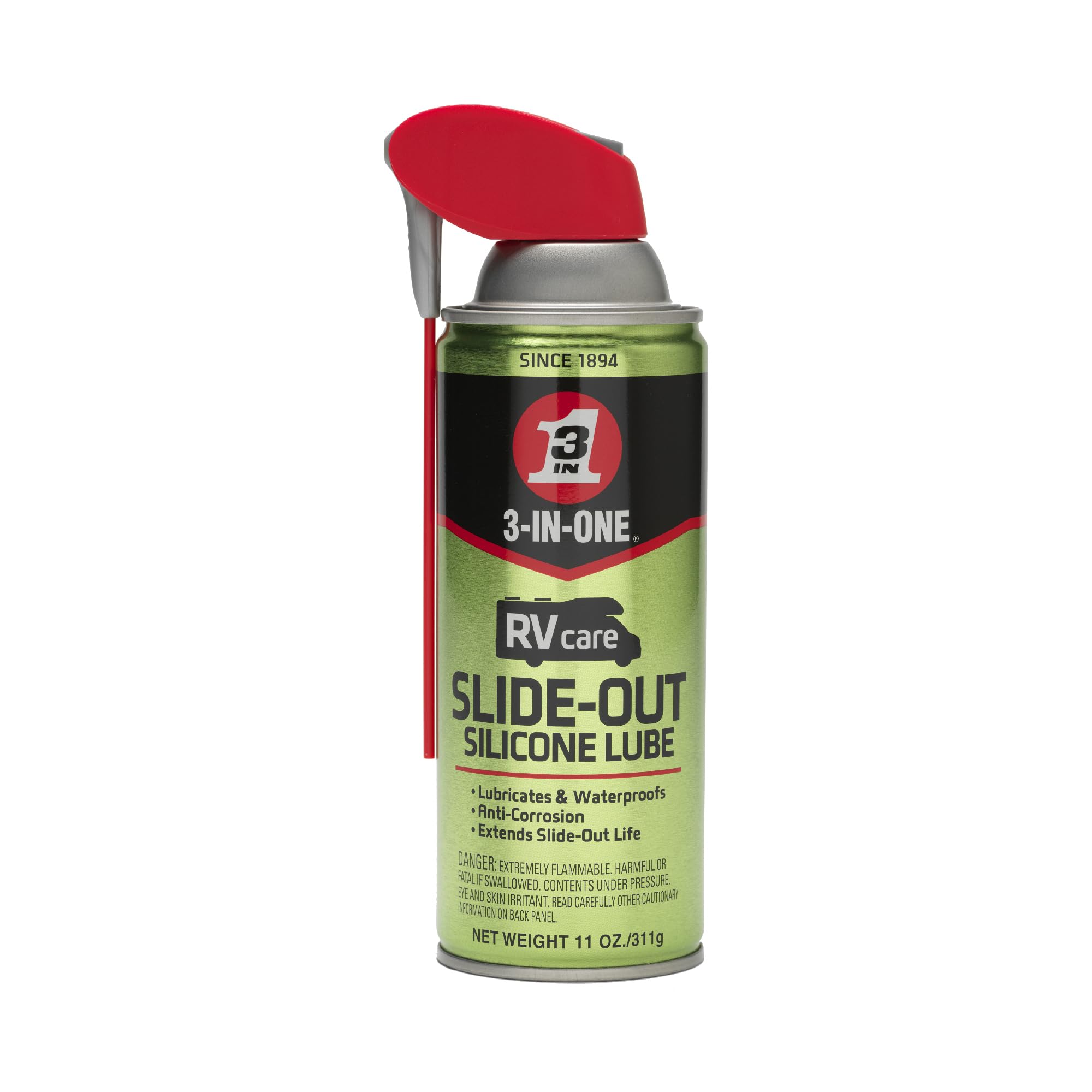3-IN-1 RV Slide-Out Silicone Lubricant - Premium RV Slide-Out Lubrication for Smooth Operation - 11 OZ (1-Pack) - Perfect for RV Maintenance, Camping & Travel Accessories