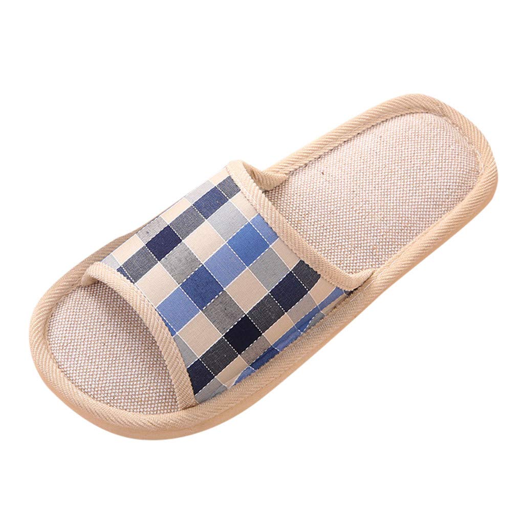 Women's & Men's Casual Couples Sandals - Breathable Gingham Home Slippers for Indoor/Outdoor Wear, Comfortable Rubber Slides with Thong Strap - Perfect for Lounging, Beach Trips and Summer Fashion