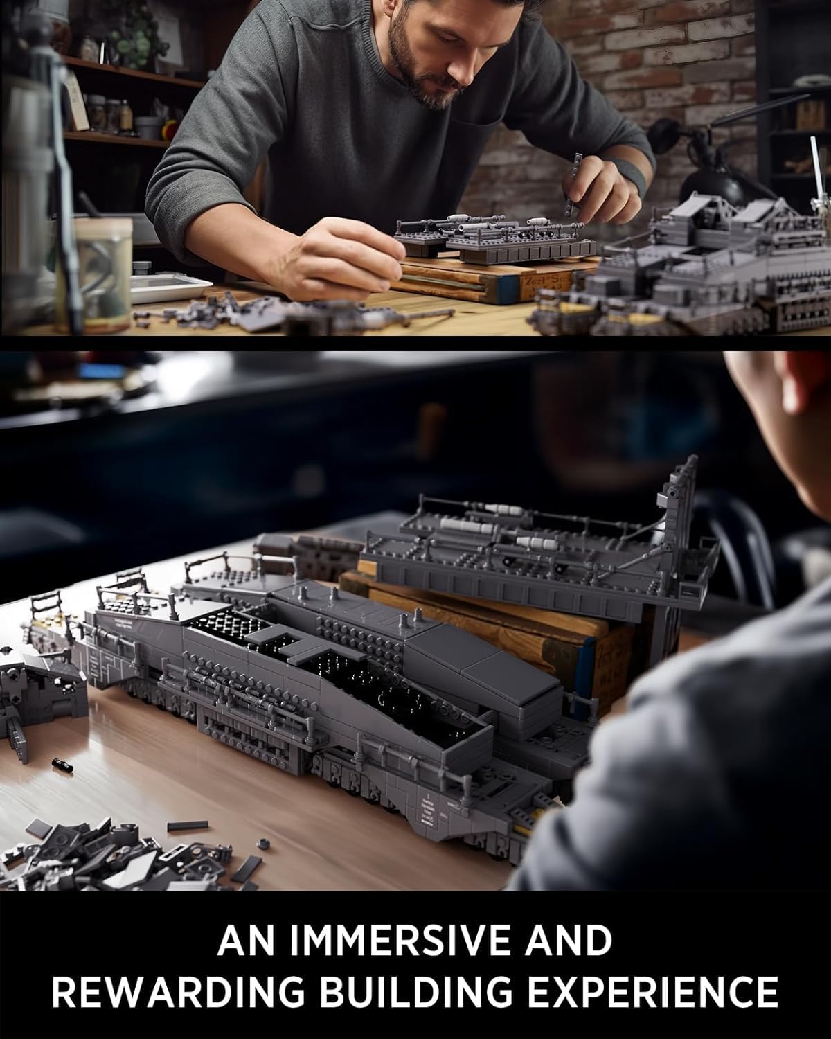 Nifeliz Railway Bolt Clamping Blocks - German Dora Heavy Artillery - WWII Rail Protection Collectible Model Kit (2355 Pieces) - Perfect Gift for Adults & Men, Ideal for History Enthusiasts & Model Builders